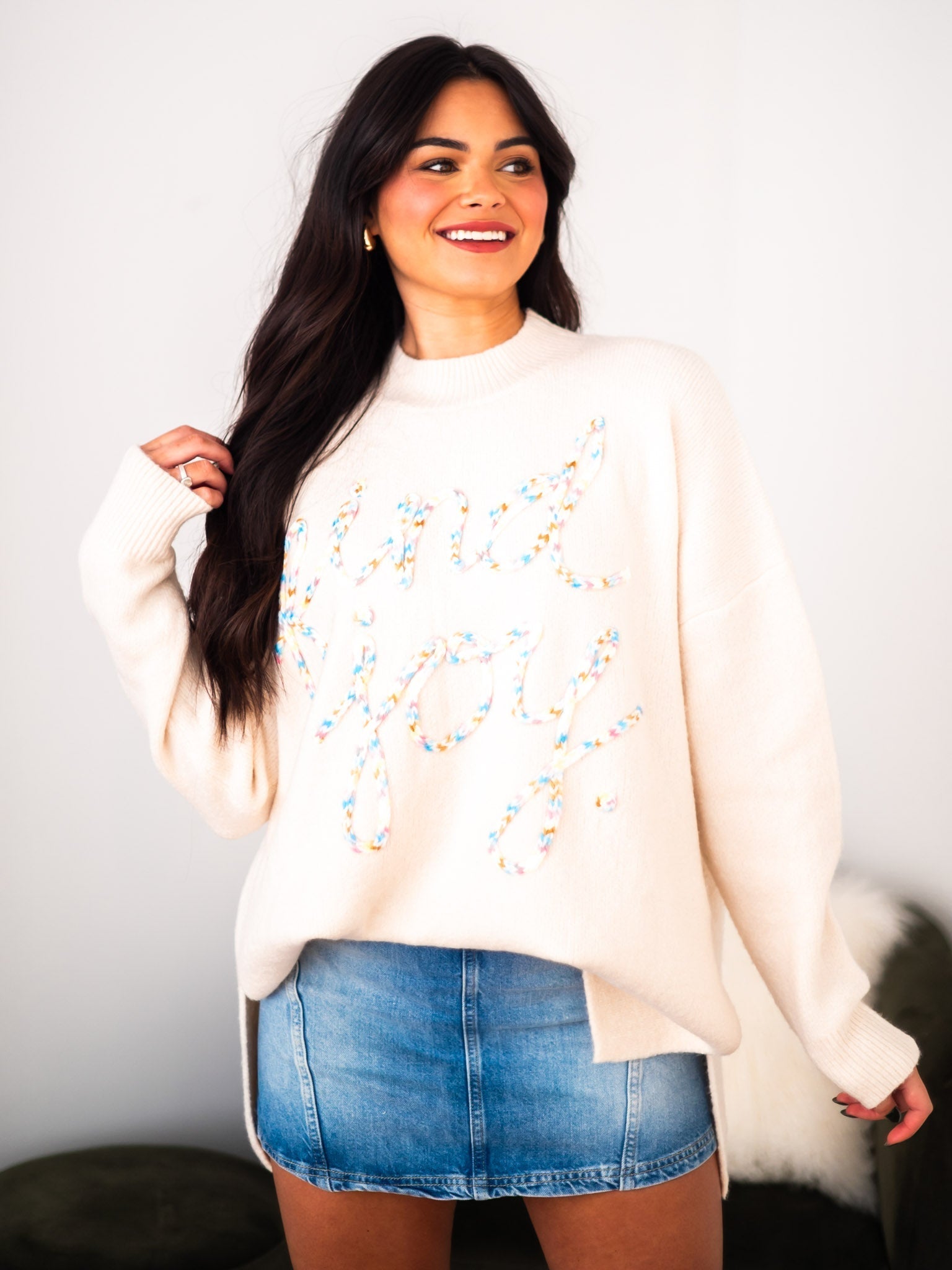 Find Joy Embroidery Sweater