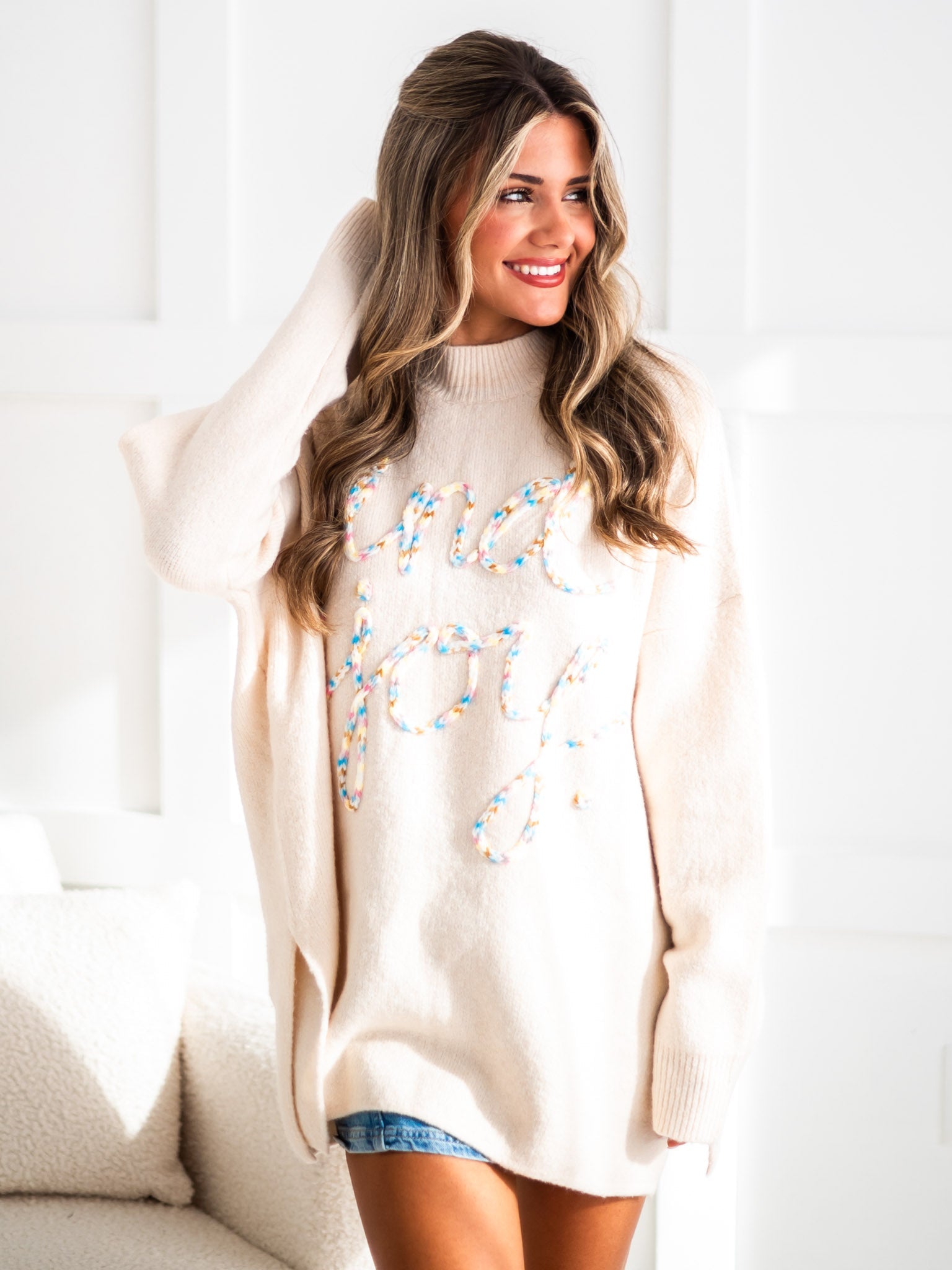 Find Joy Embroidery Sweater