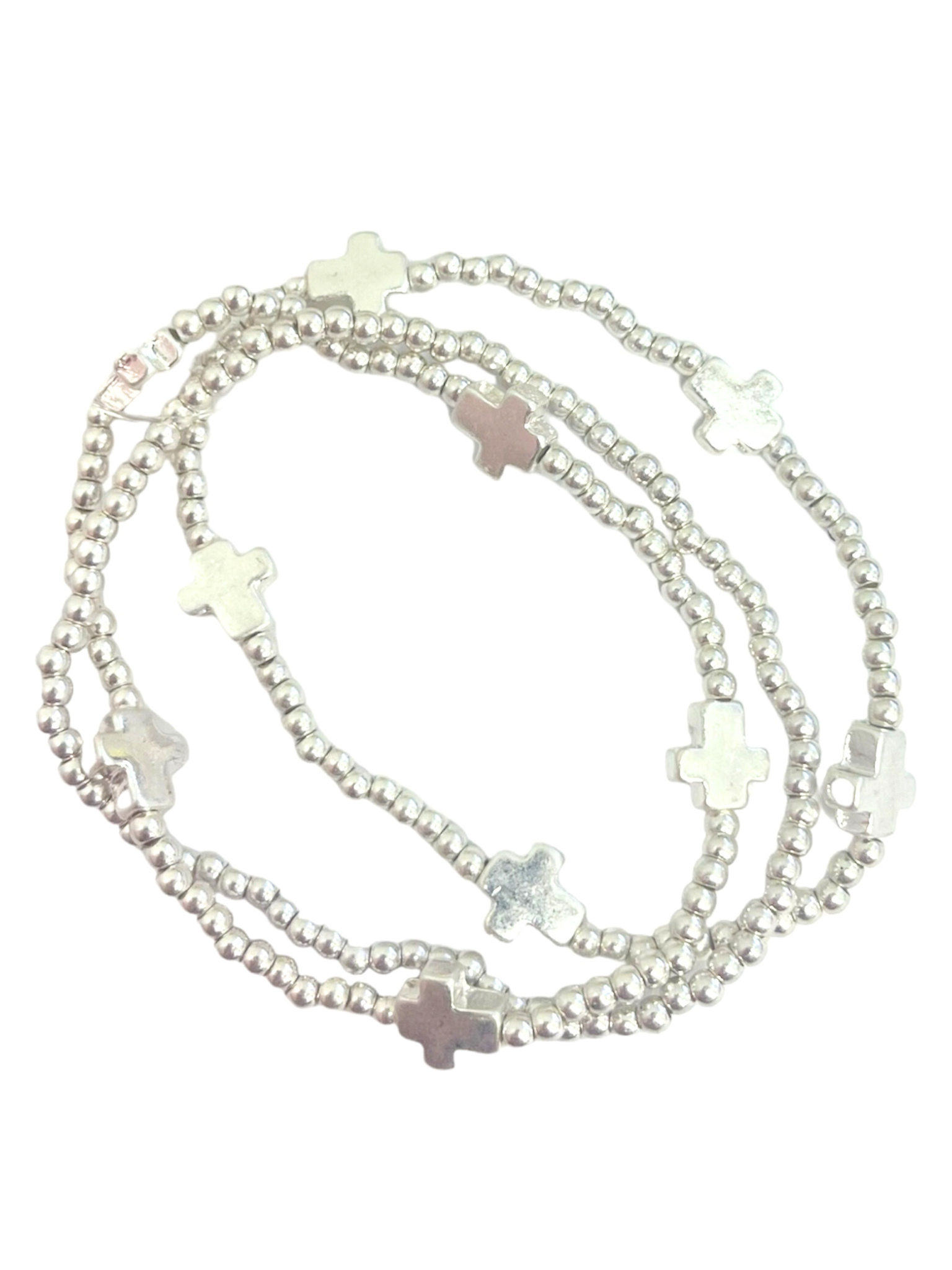Beaded Cross Stack Bracelets