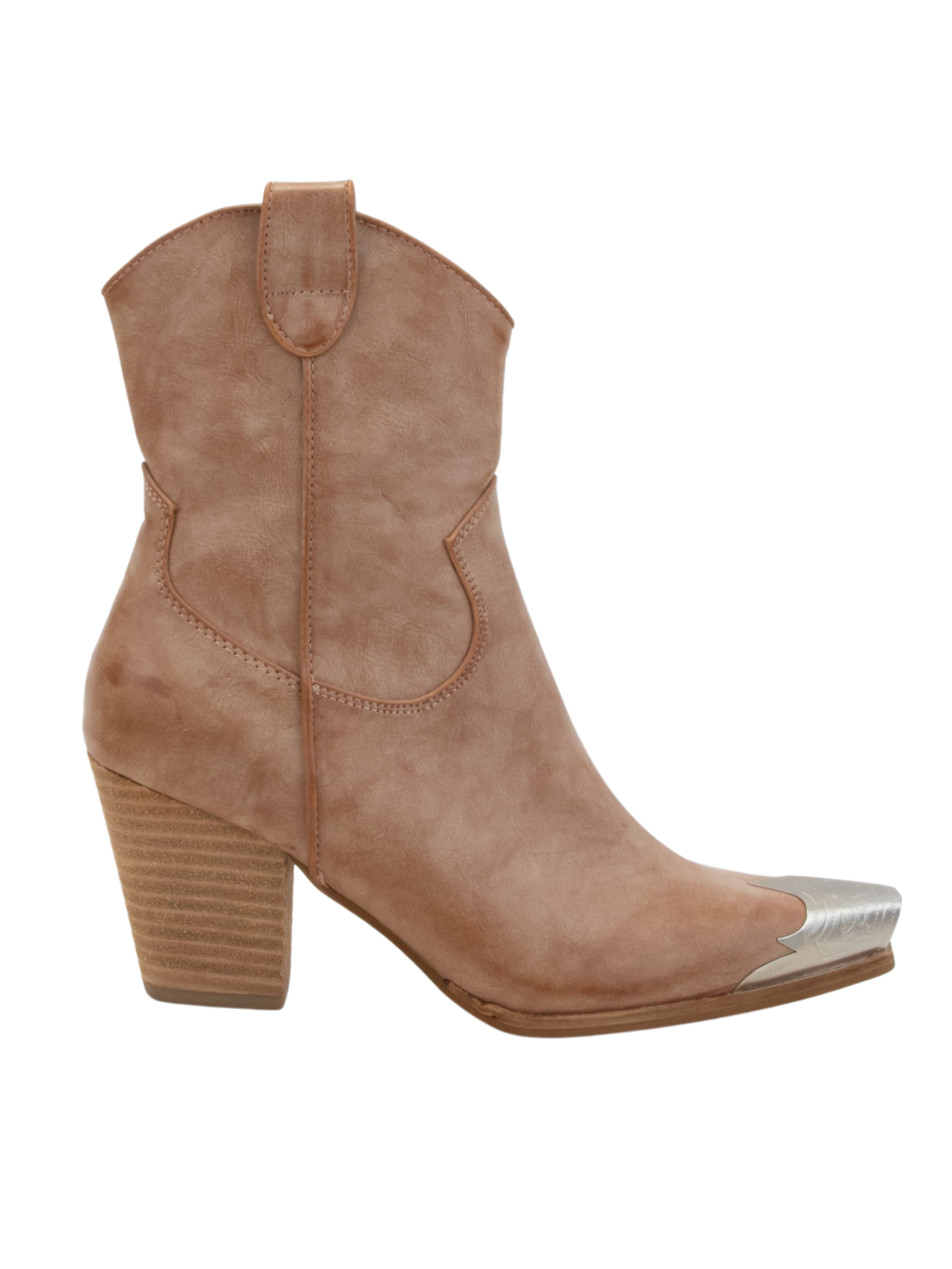 Metallic Toe Western Bootie