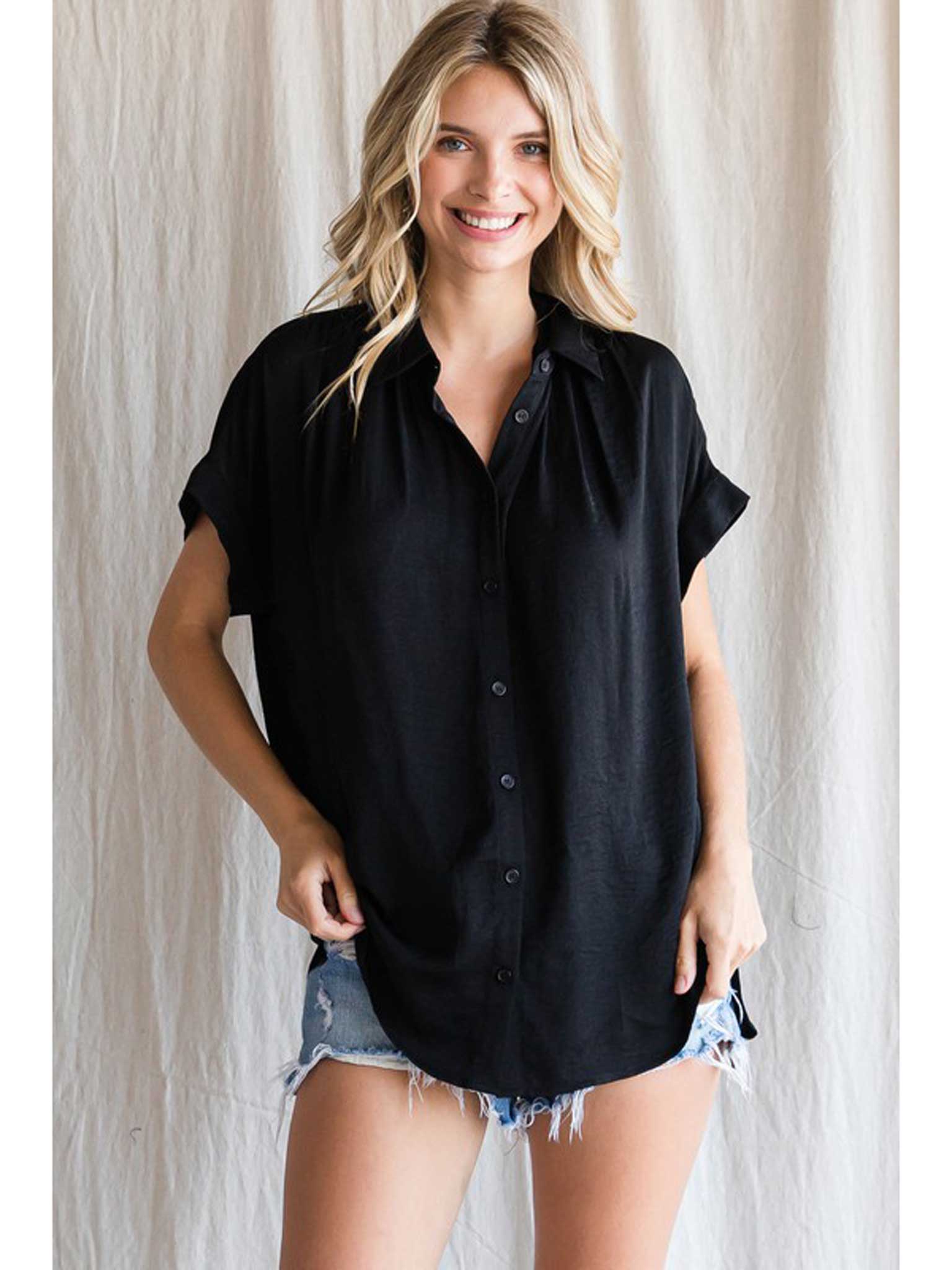 Curvy Better This Way Button Up Top