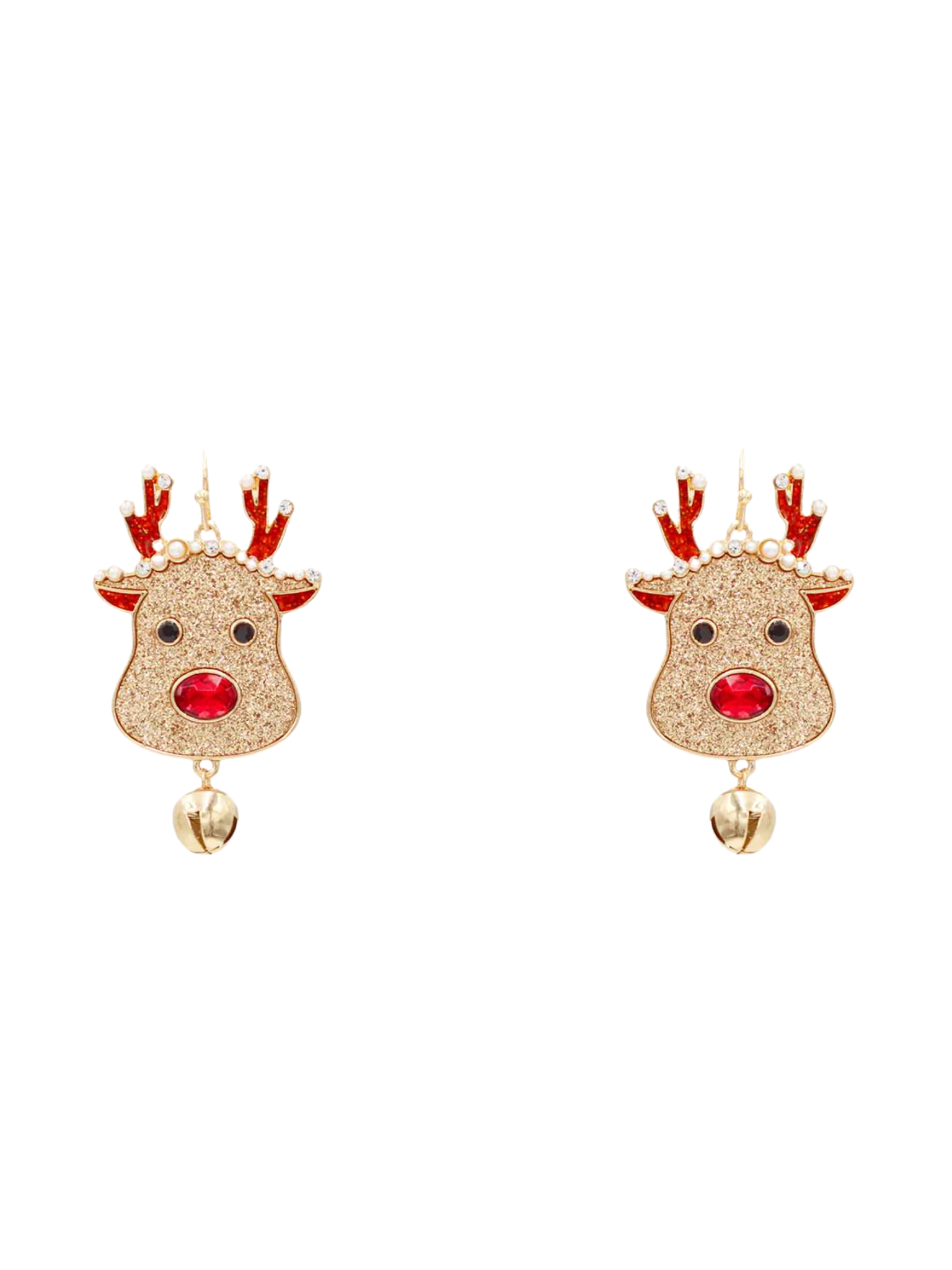 Christmas Rudolph Glitter Dangle Earrings