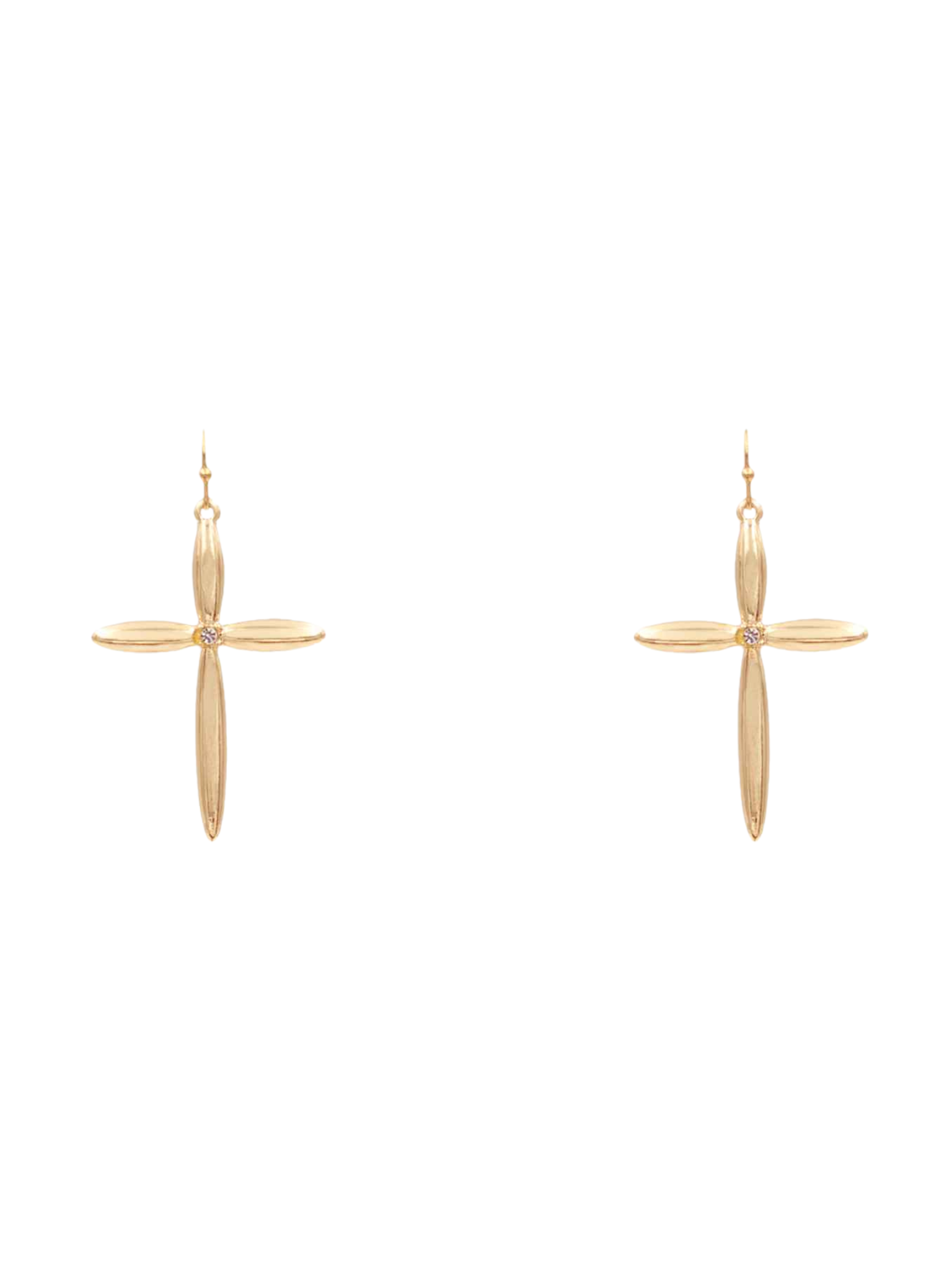 Cross Metal Drop Earrings