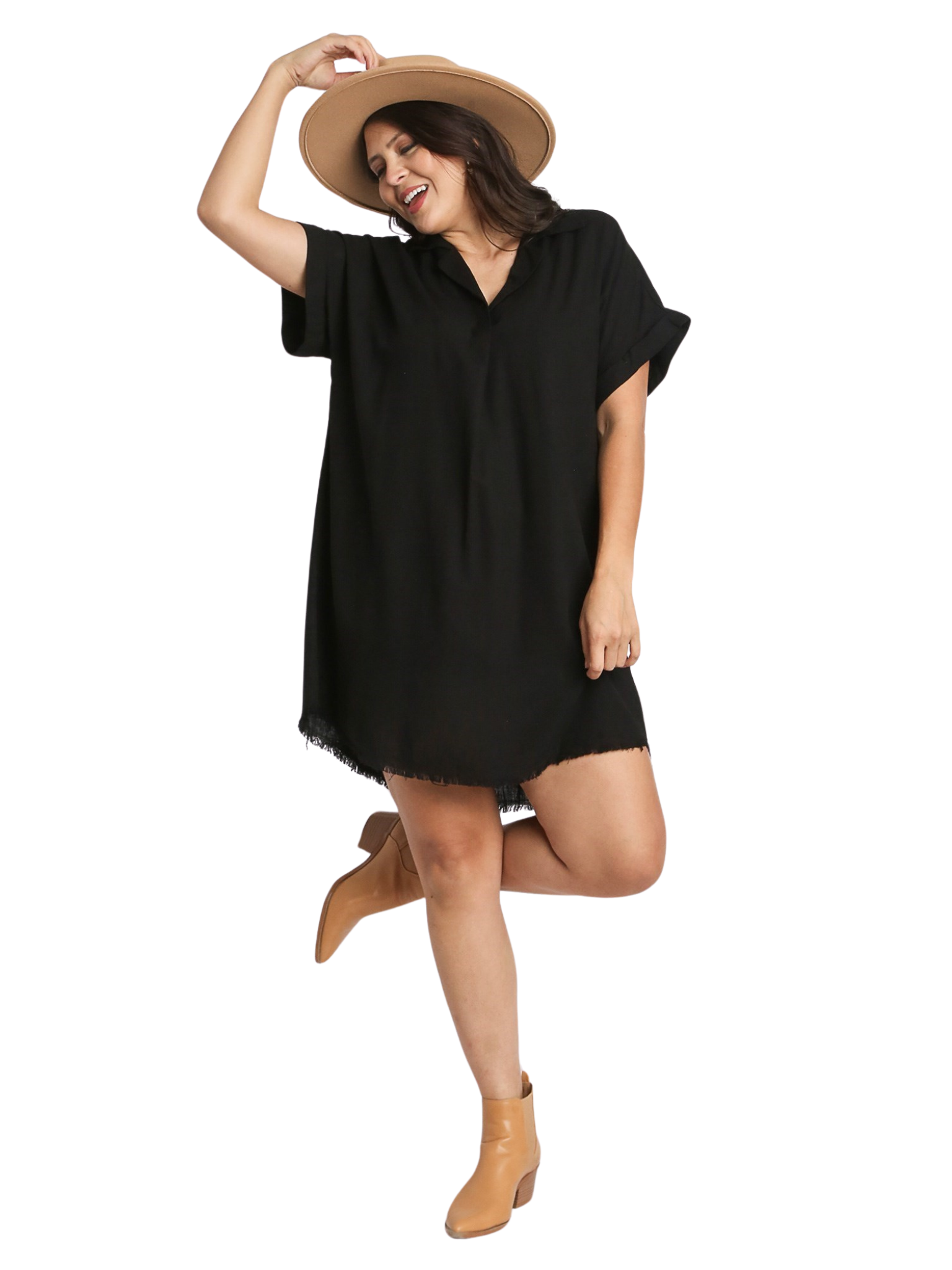 Curvy Fall in Love Linen Dress