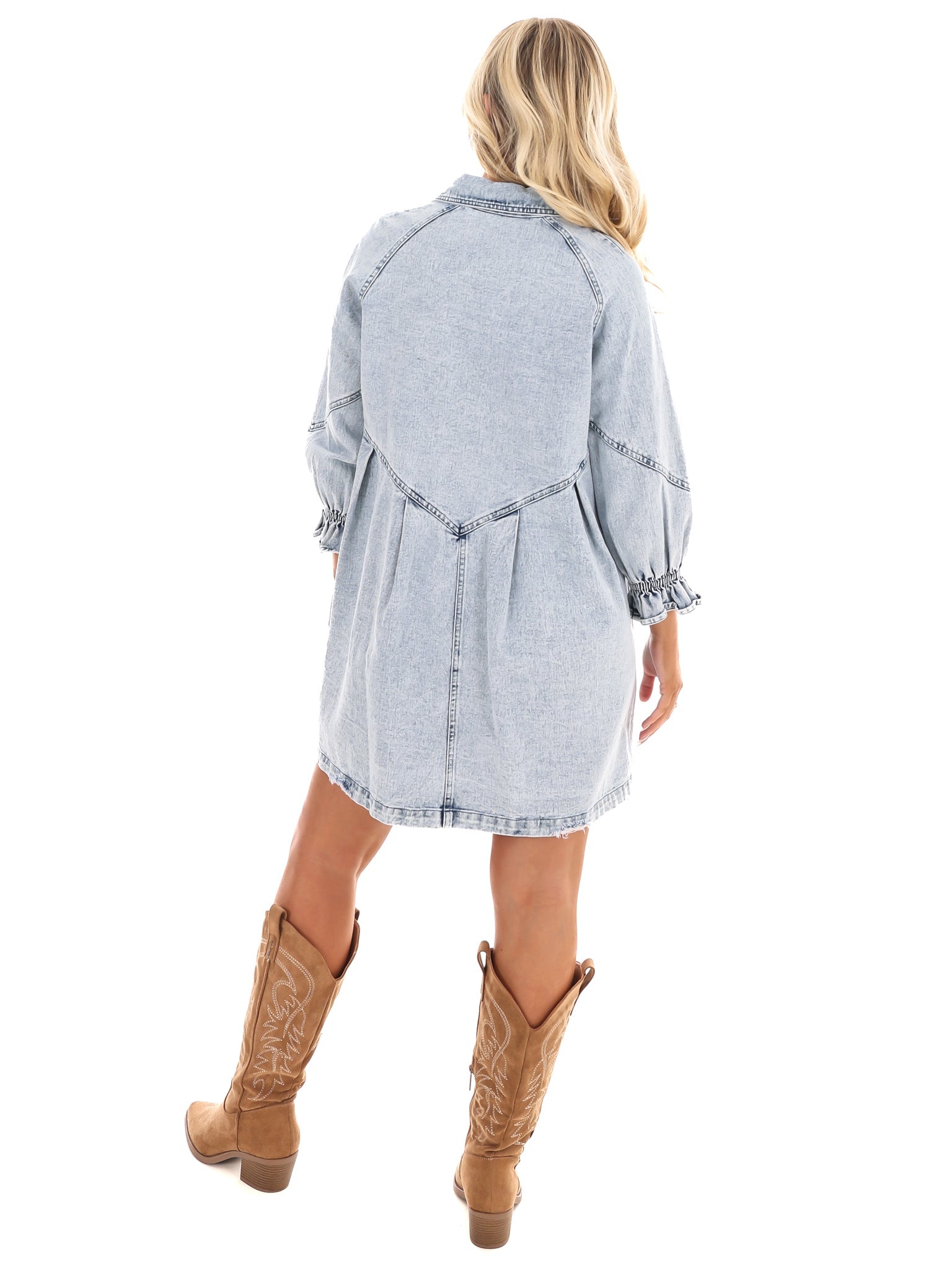 Spin Me Around Denim Dress