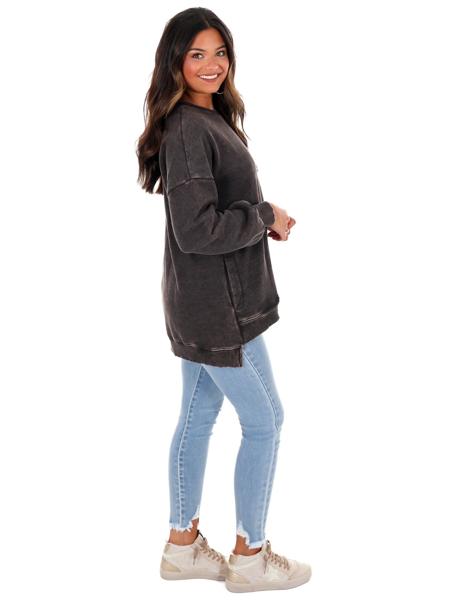 Comfy Acid Wash Pullover