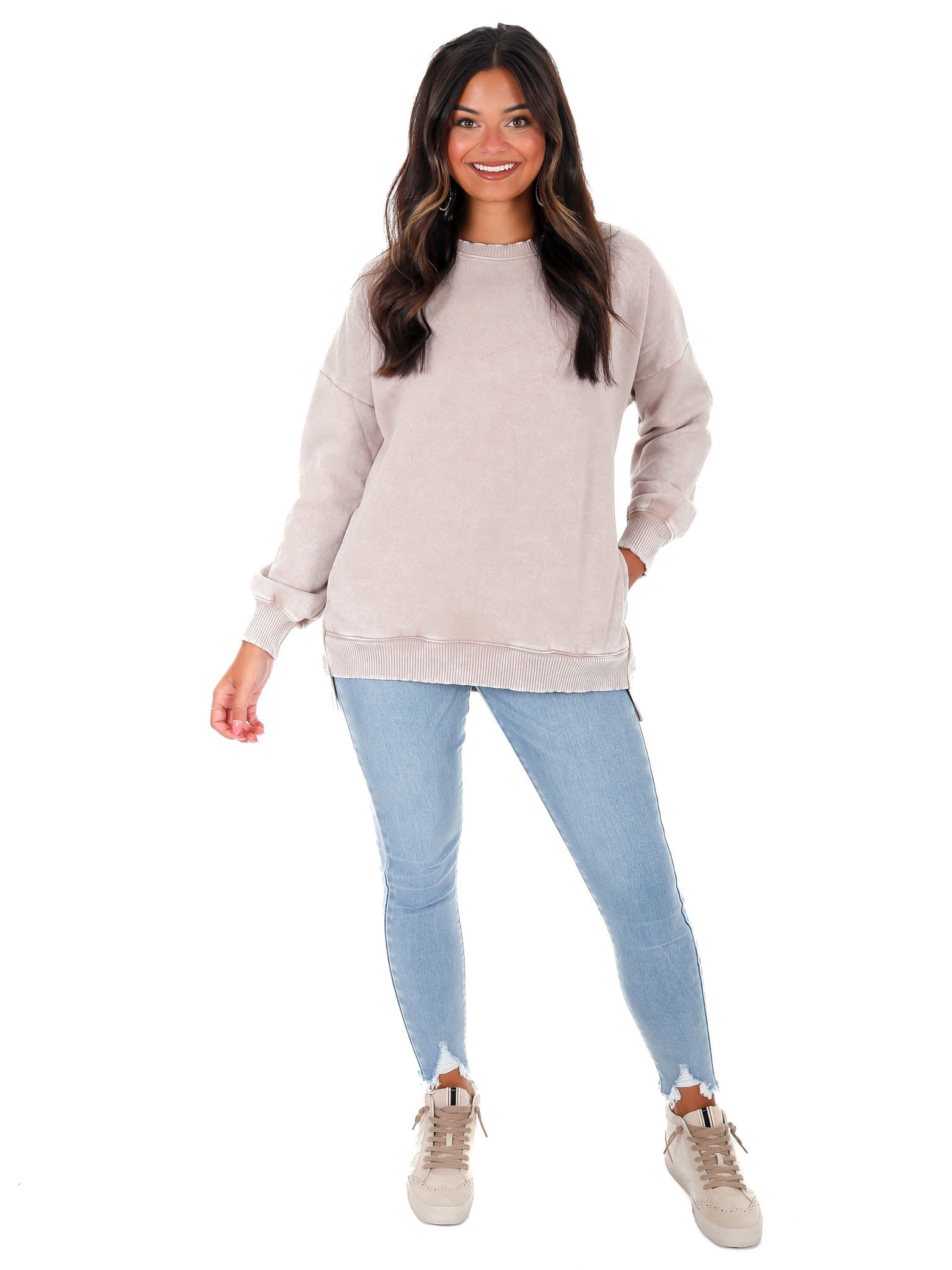 Comfy Acid Wash Pullover
