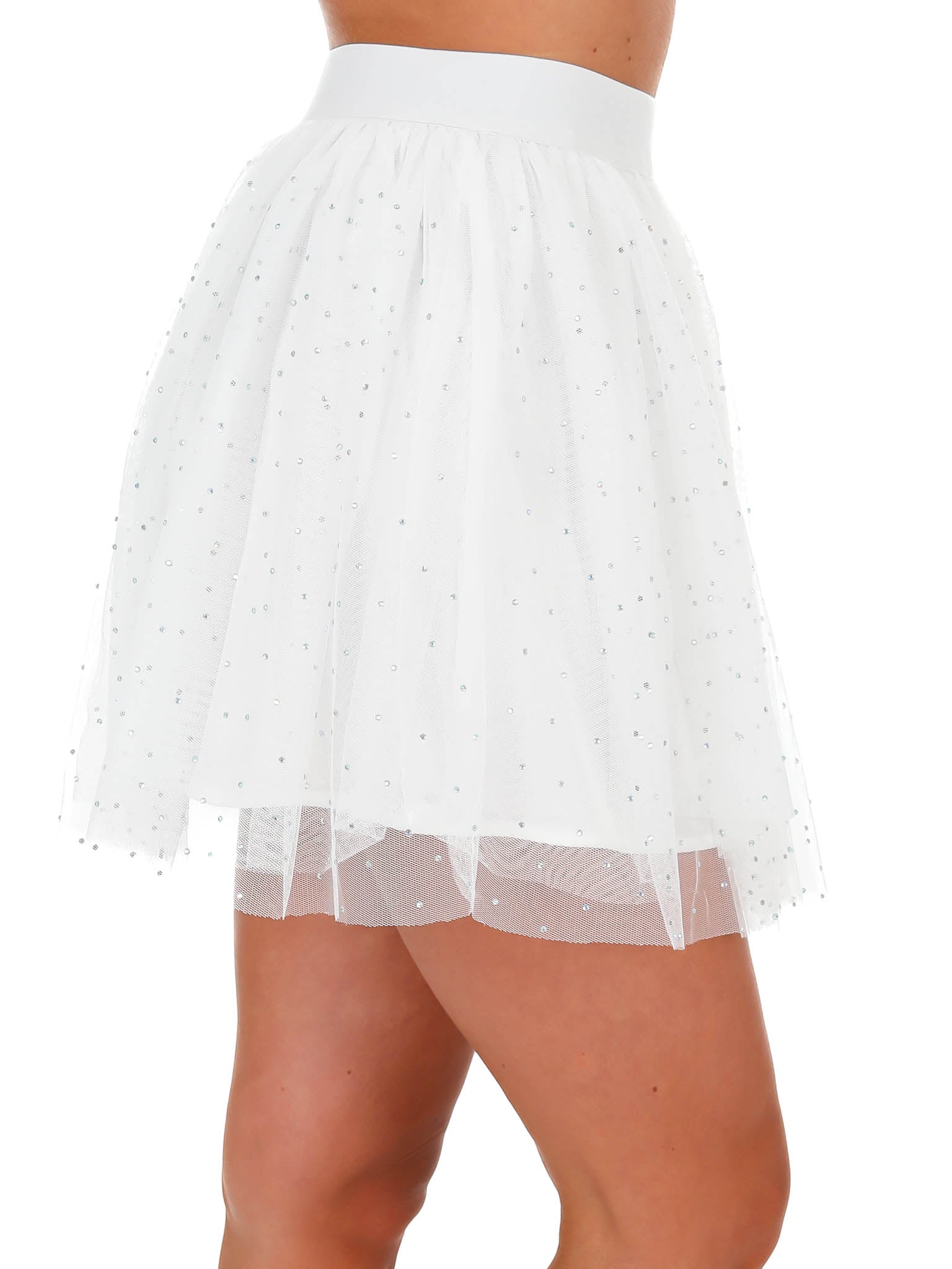 Try Your Best Silver Studded Tulle Skirt