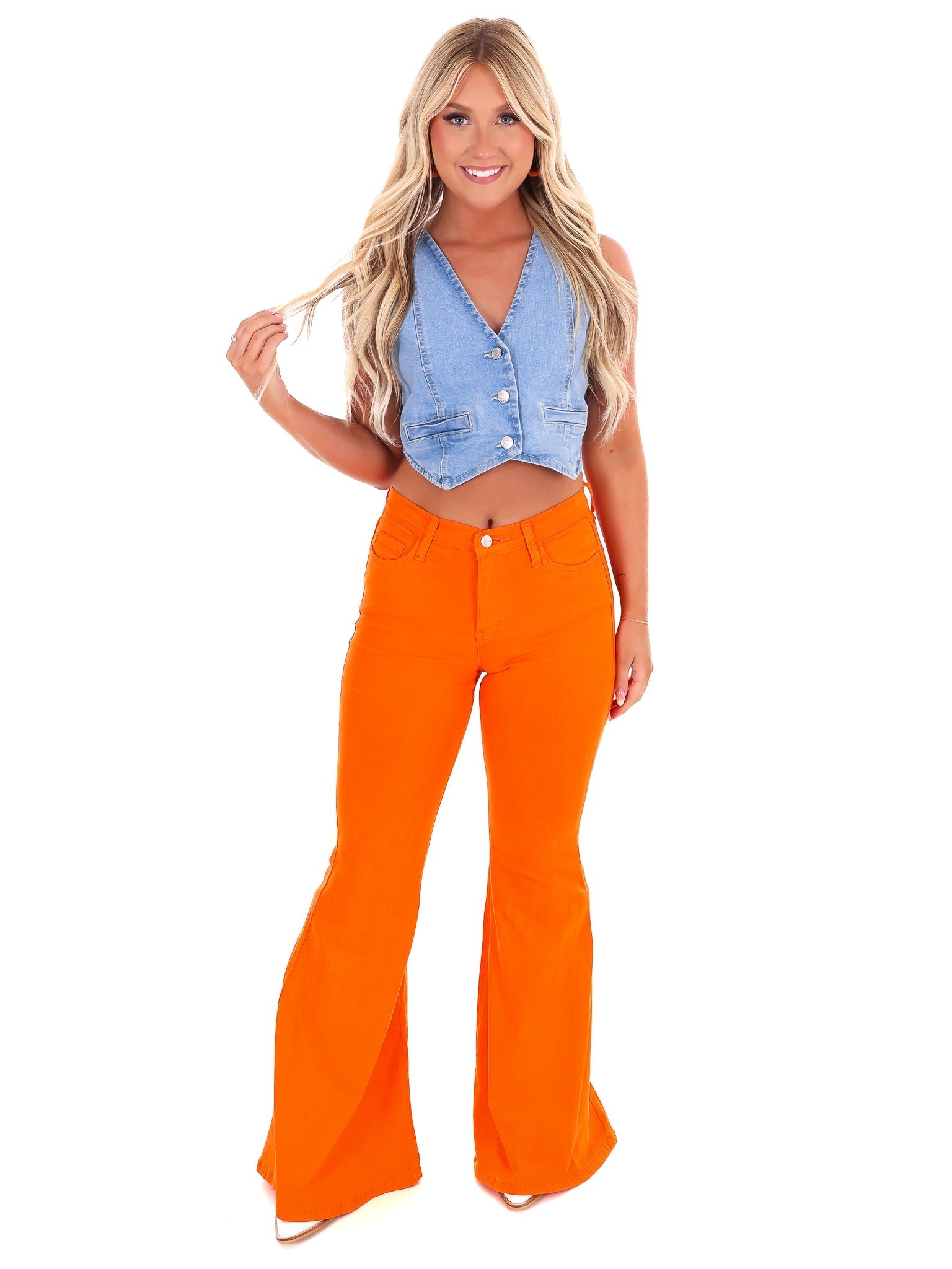 Enjoy the Ride Crop Denim Vest