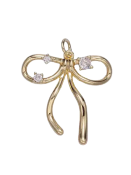 Dainty Stone Bow Charm