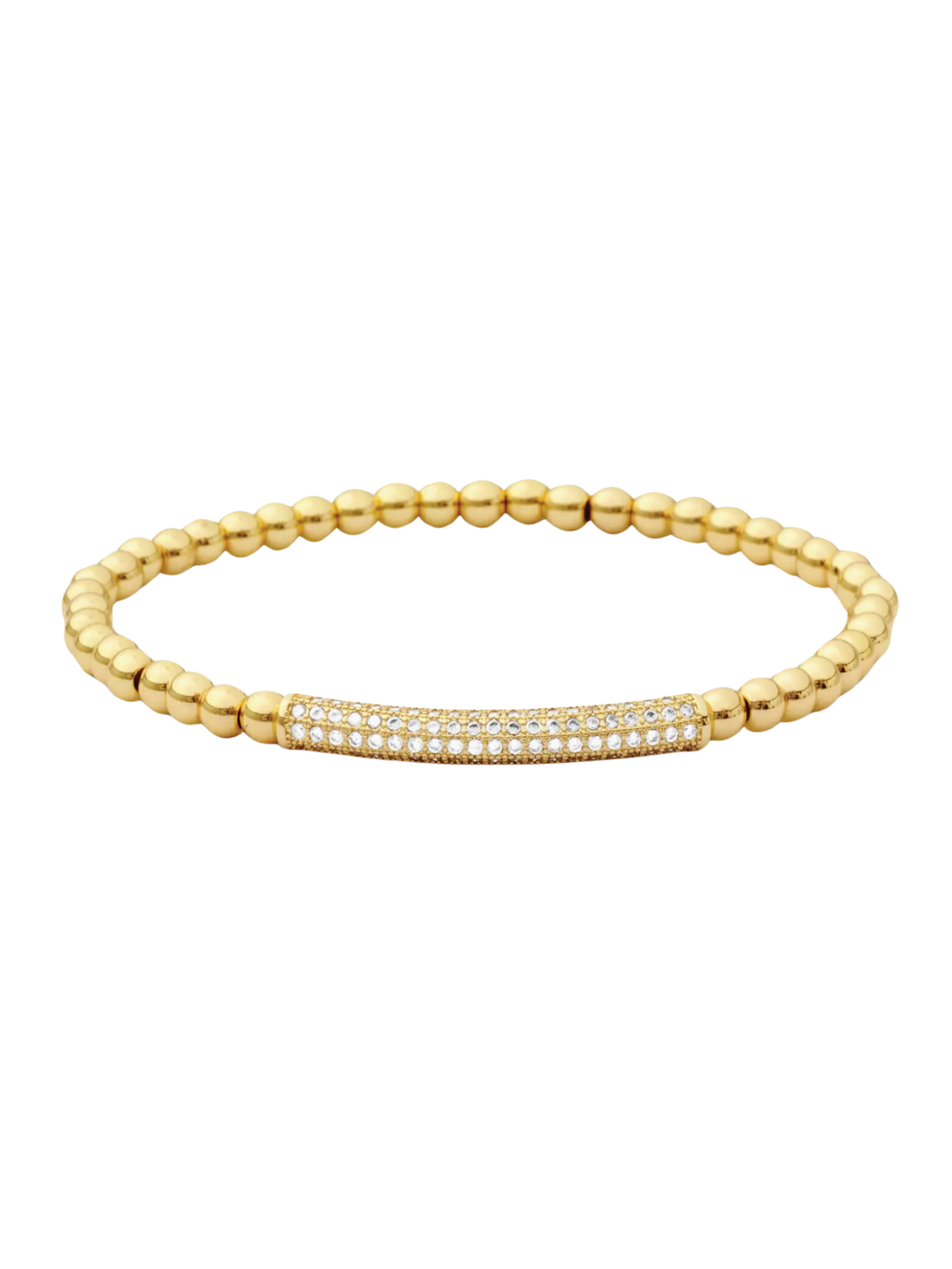 Curved Pave Bar Stretch Bracelet