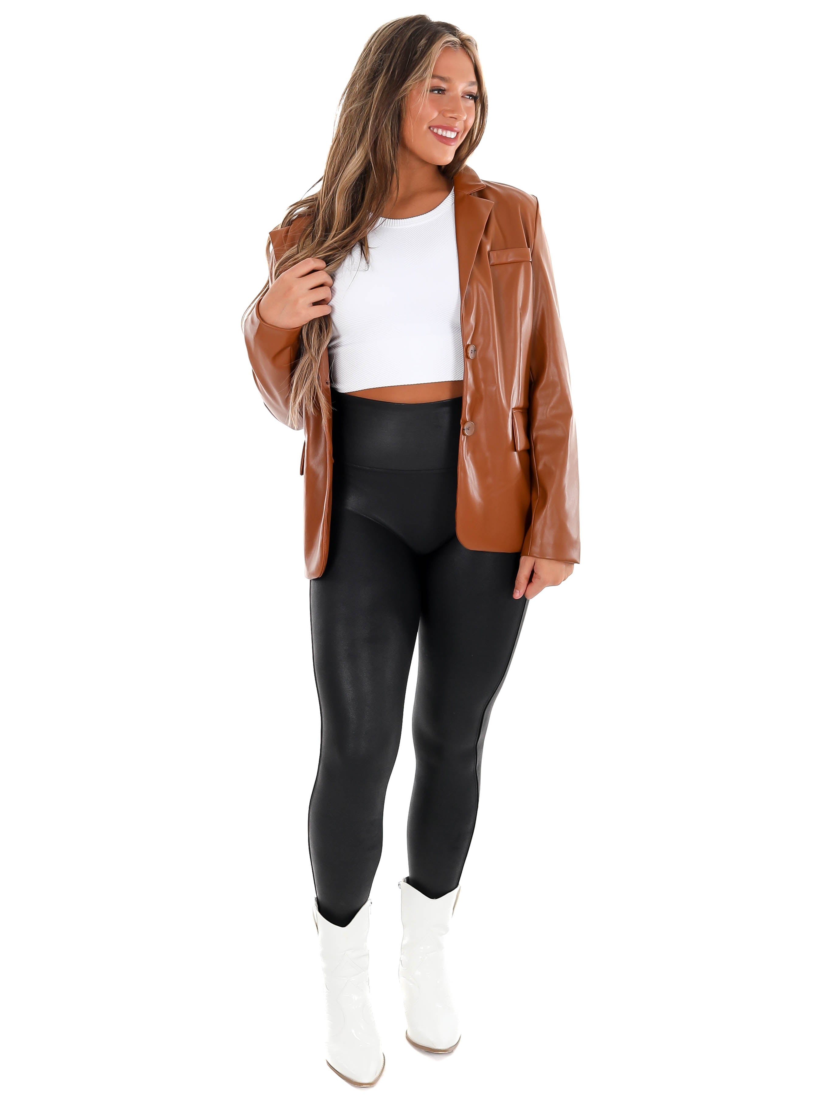 You Got Me Leather Blazer