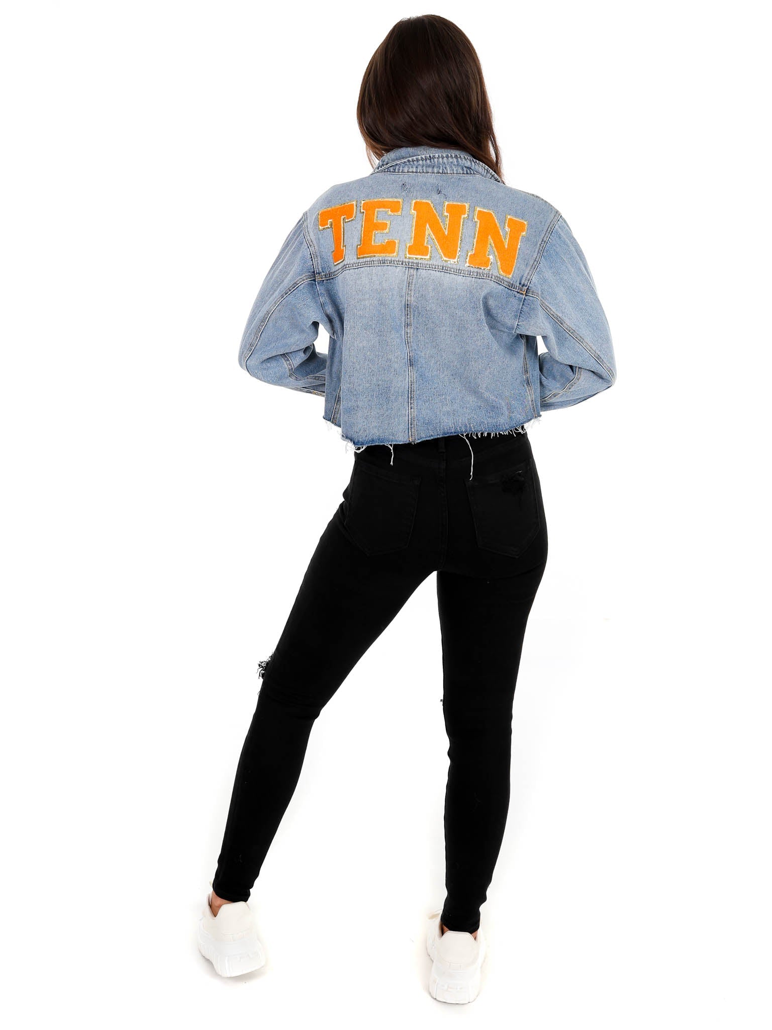 Cropped Chenille TENN Denim Jacket