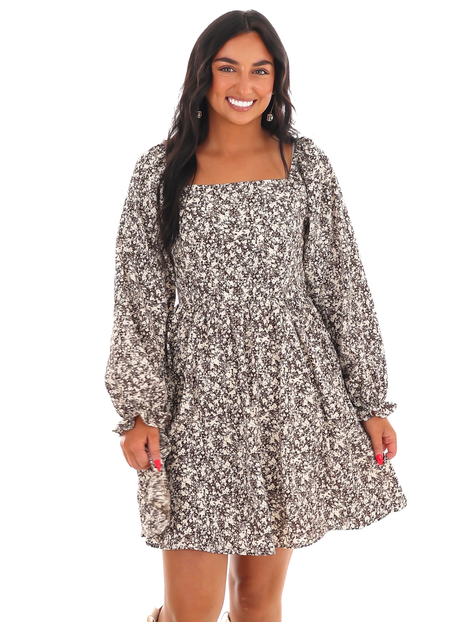 Sunlit Garden Floral Mini Dress