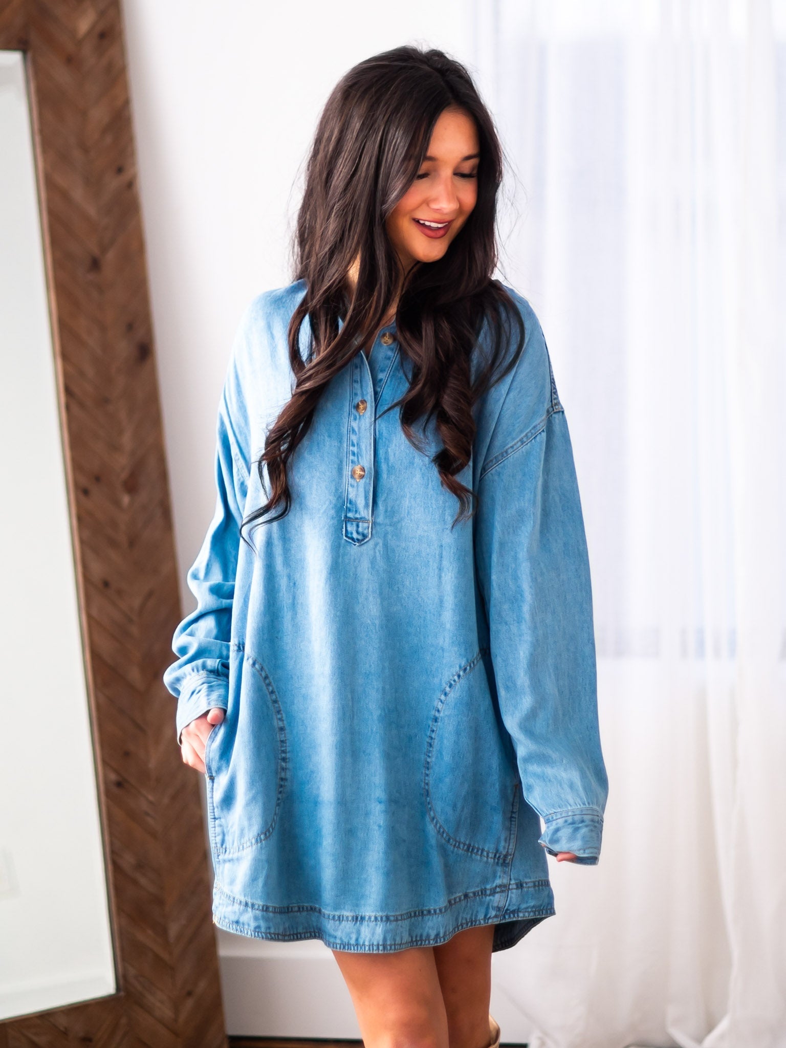 Where I Am Denim Shirt Dress