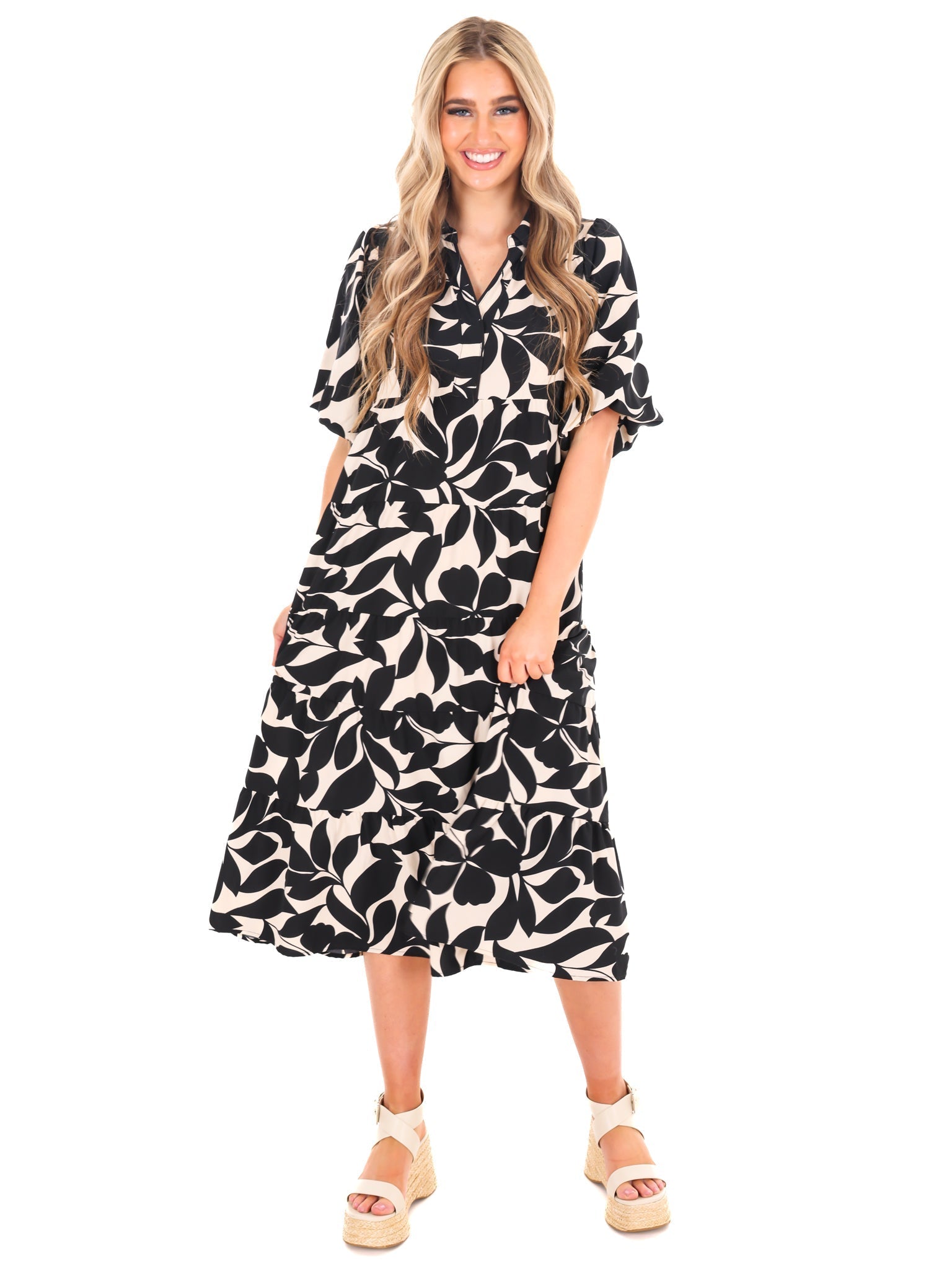 Let You Go Floral Midi Dress