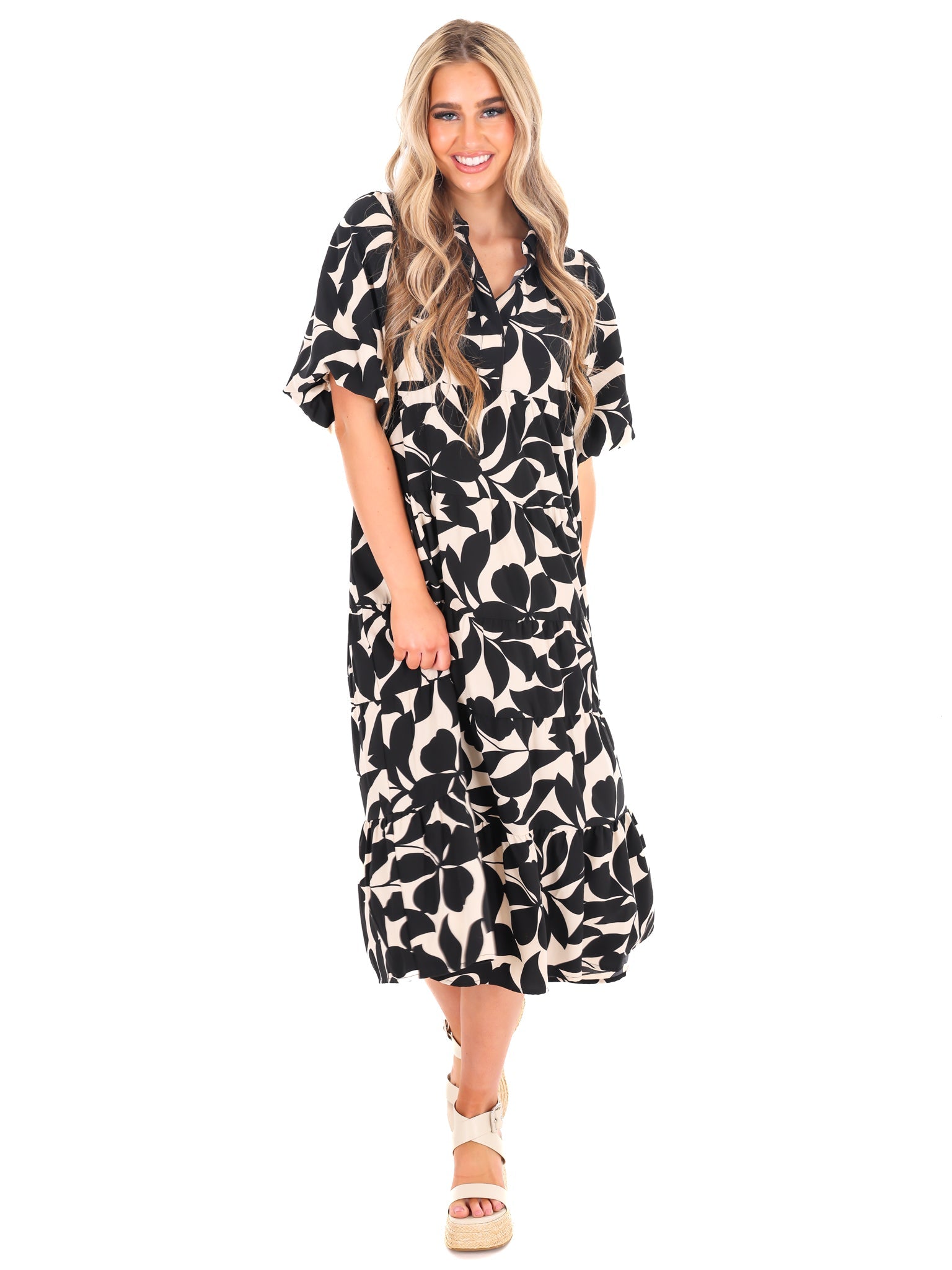 Let You Go Floral Midi Dress