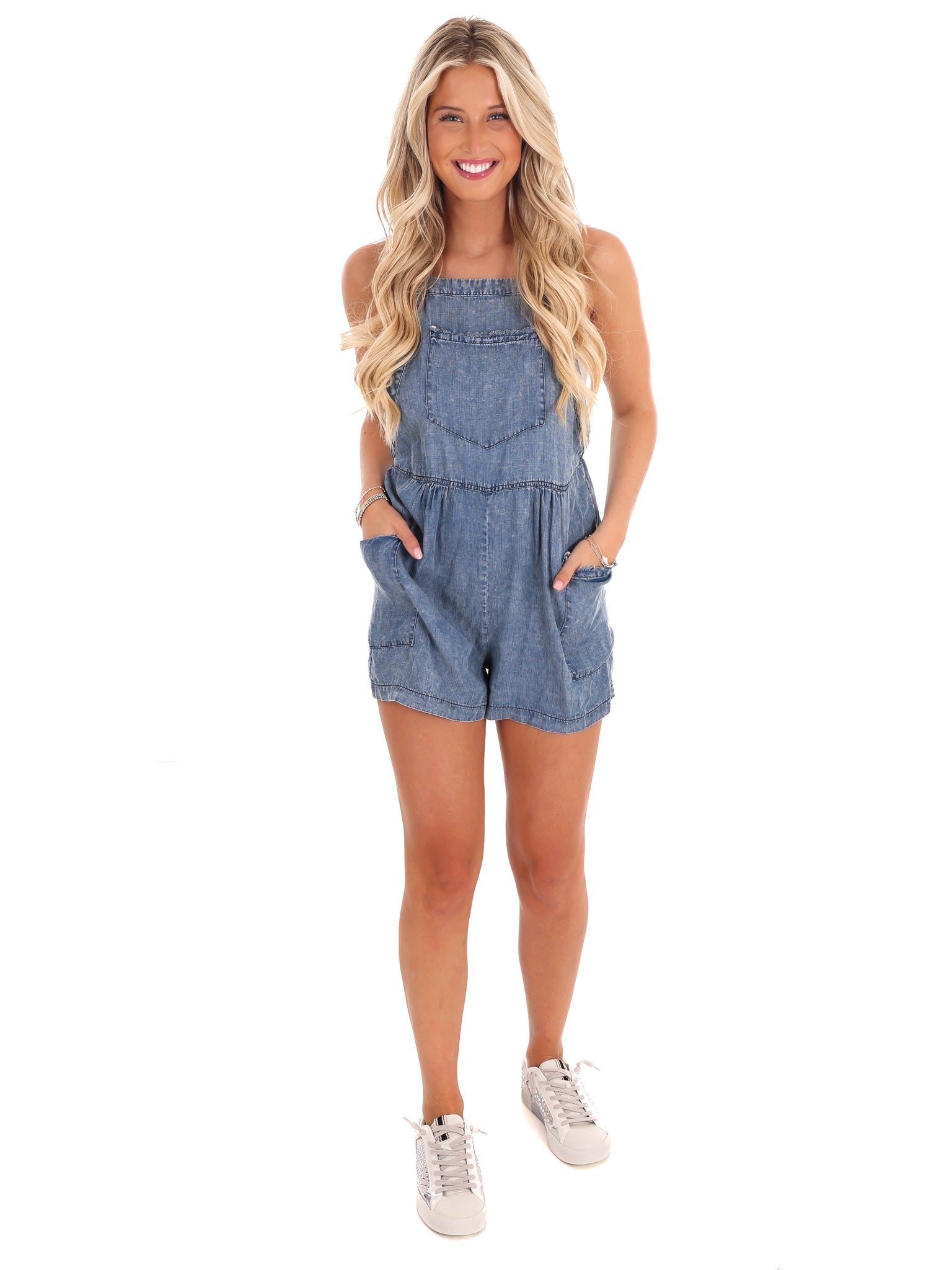 Another Crush Denim Romper