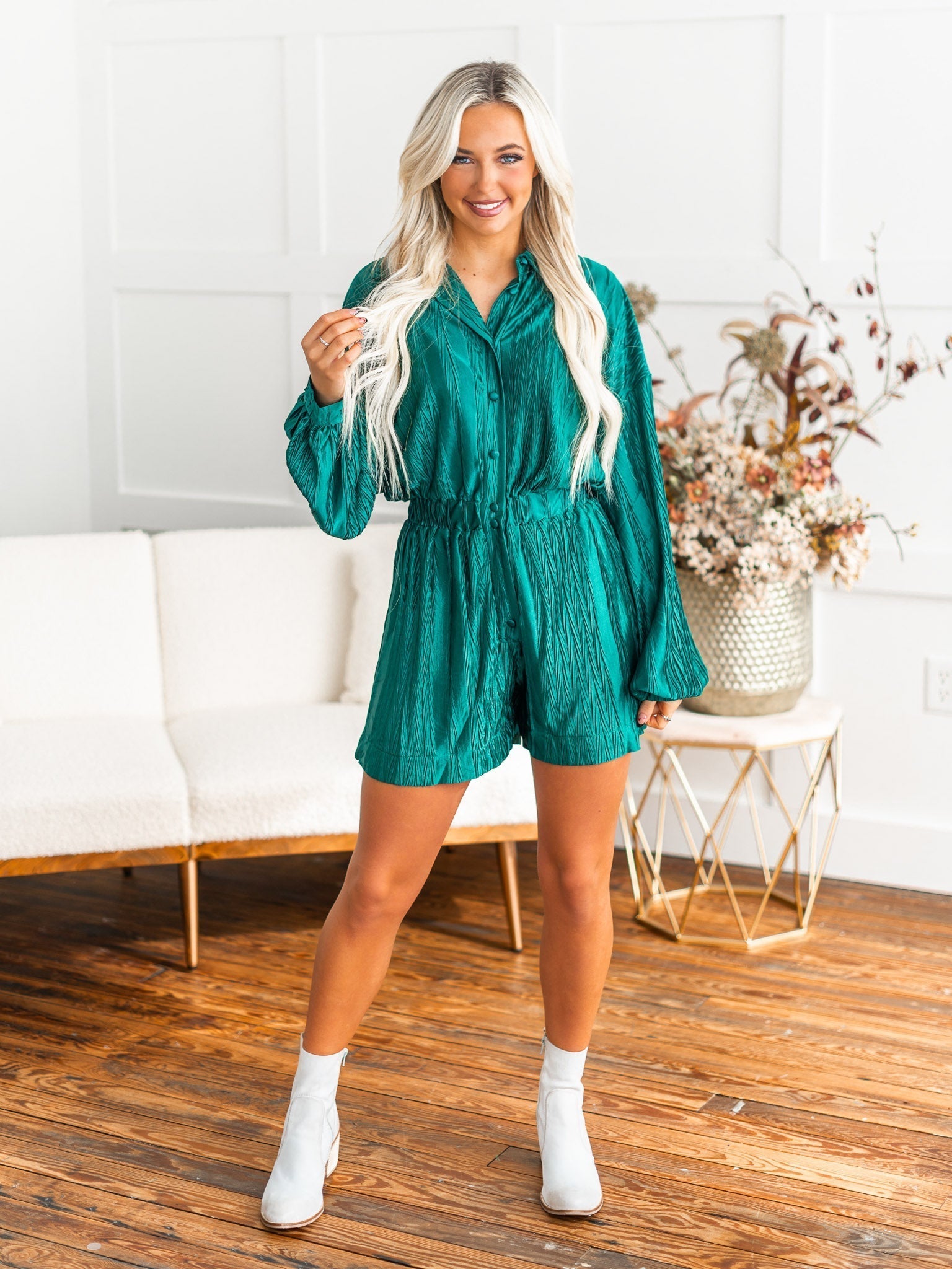 Call Me Baby Textured Romper