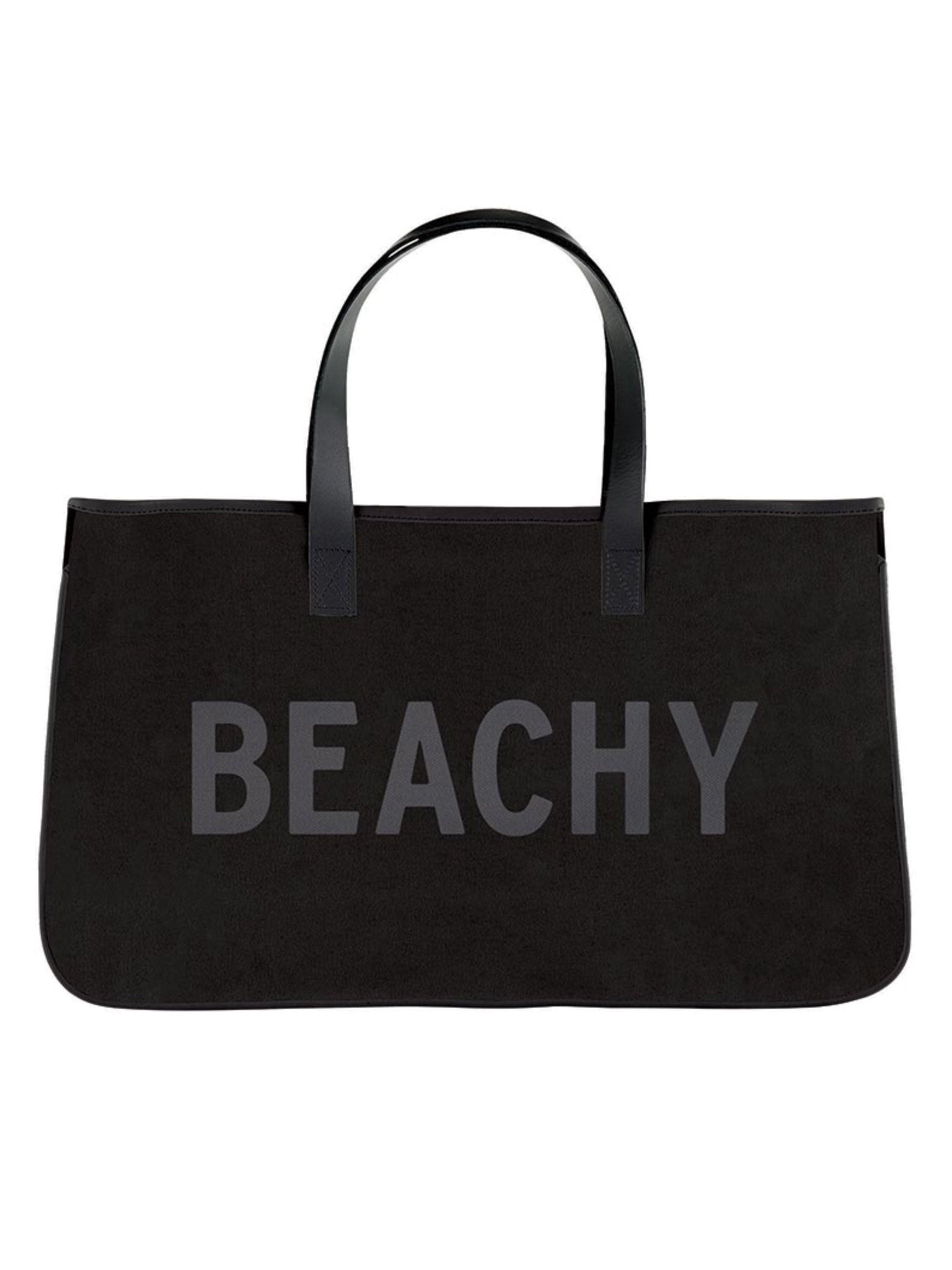 Beachy Black Canvas Tote