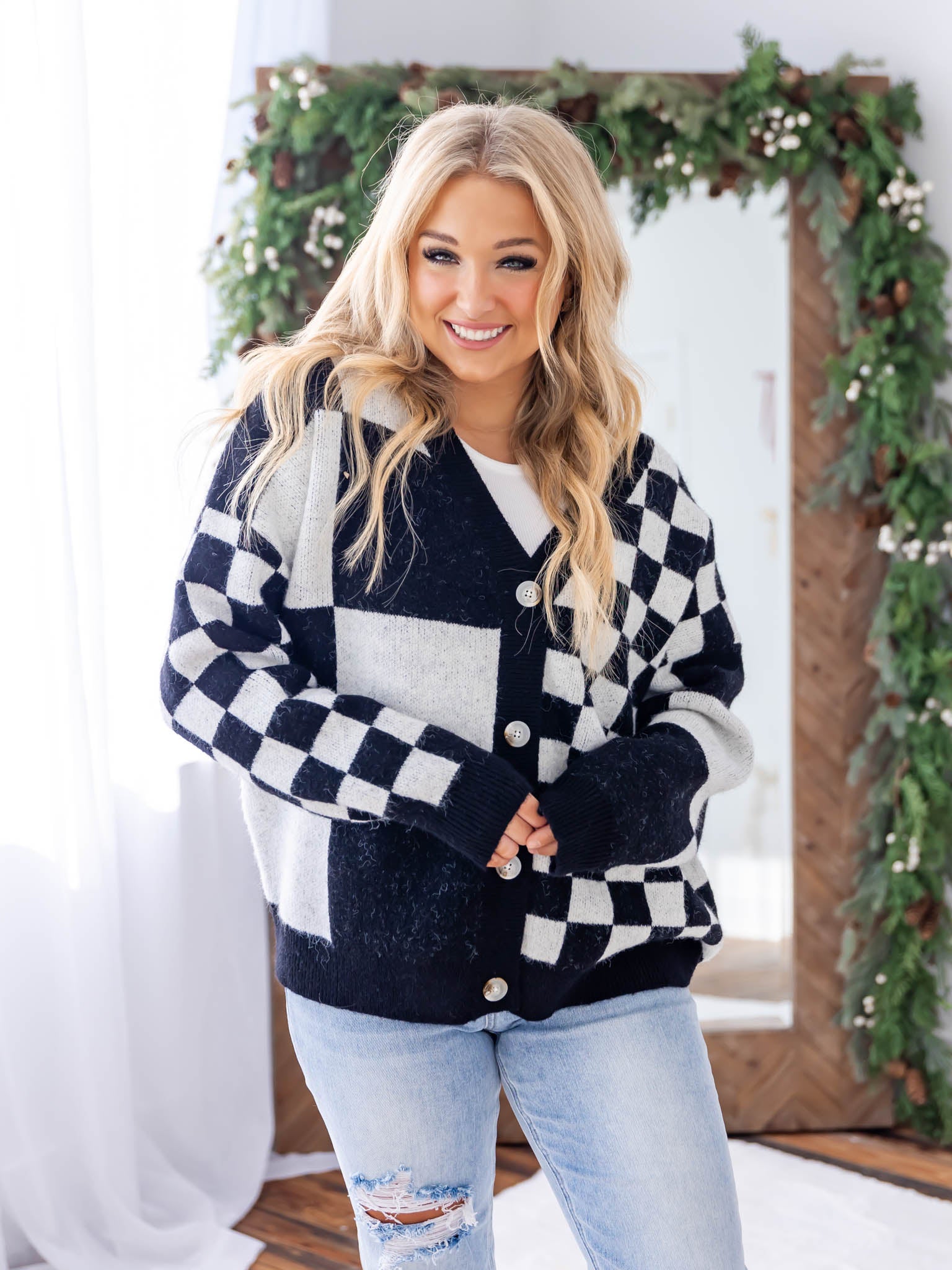 What I Am Check Cardigan