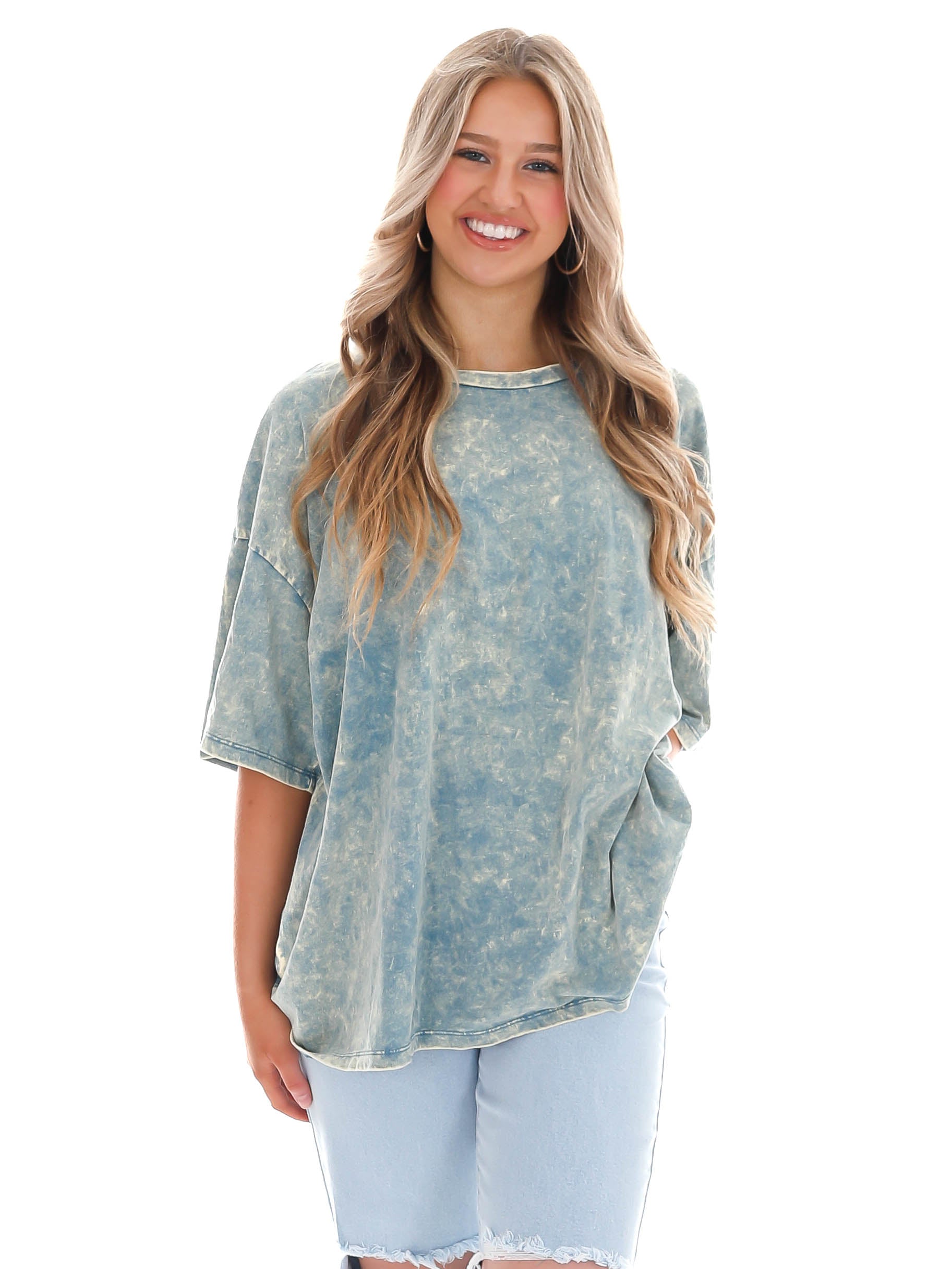 Playing Games Acid Wash Boyfriend Tee