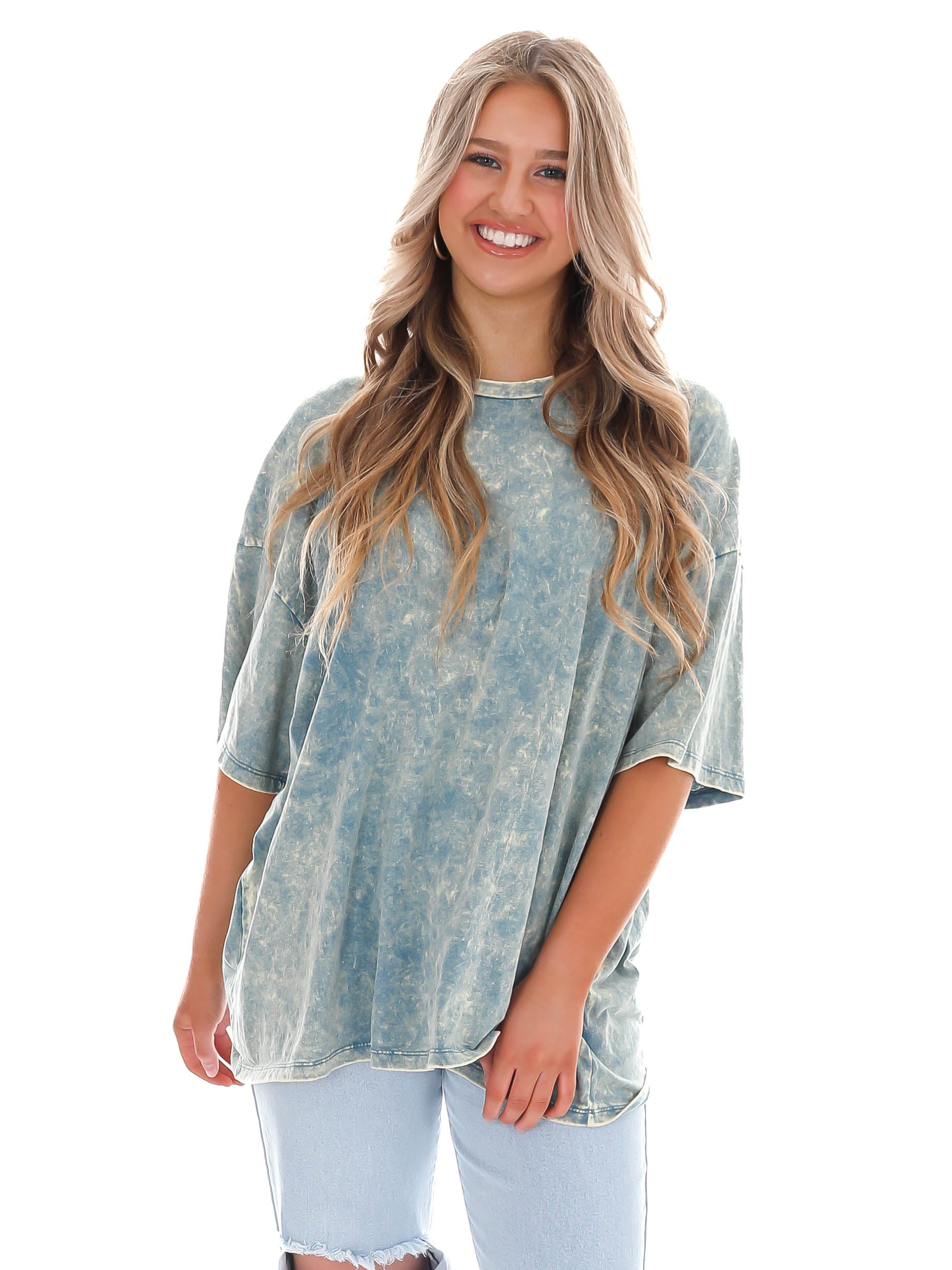 Playing Games Acid Wash Boyfriend Tee