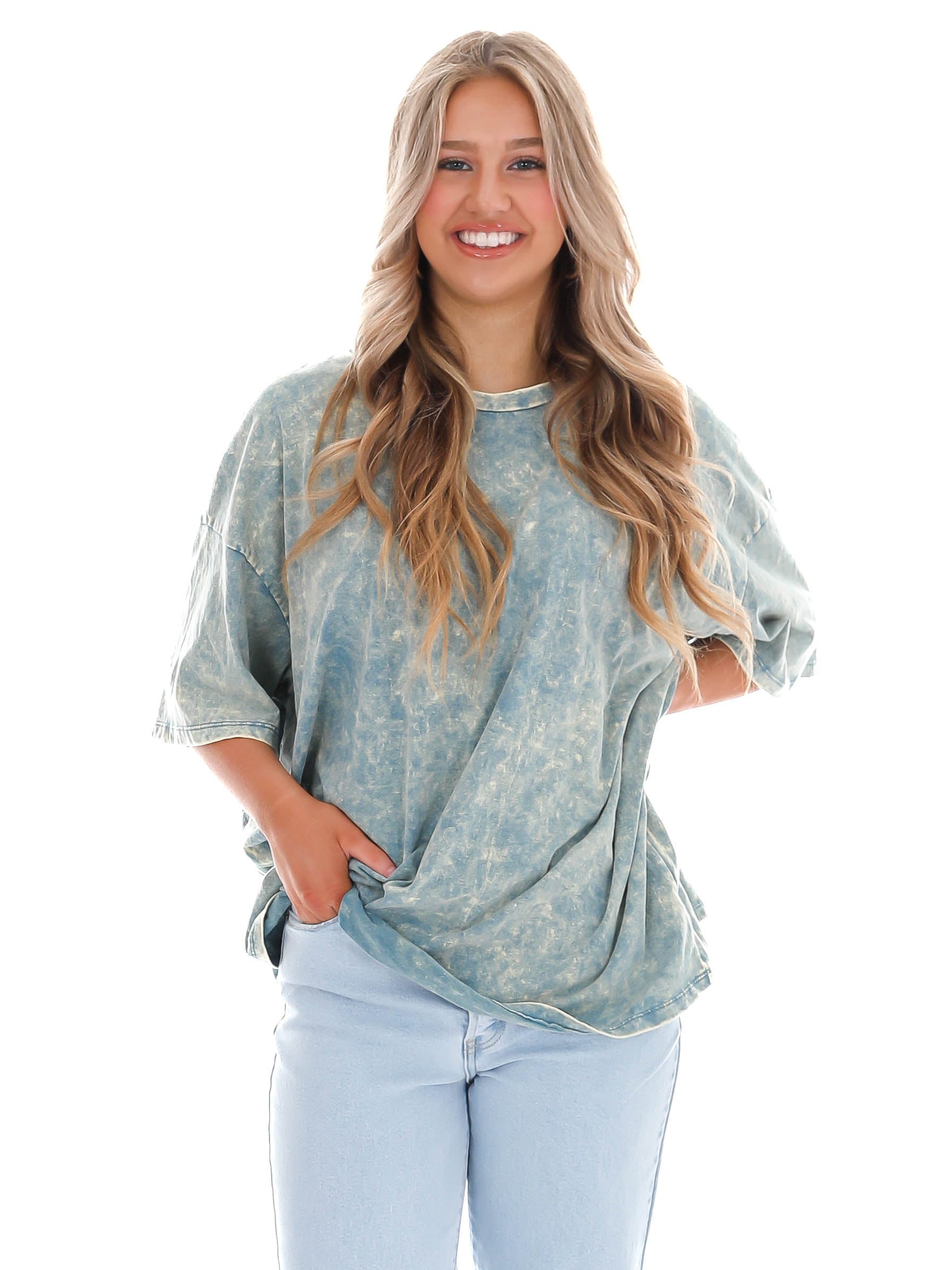 Playing Games Acid Wash Boyfriend Tee