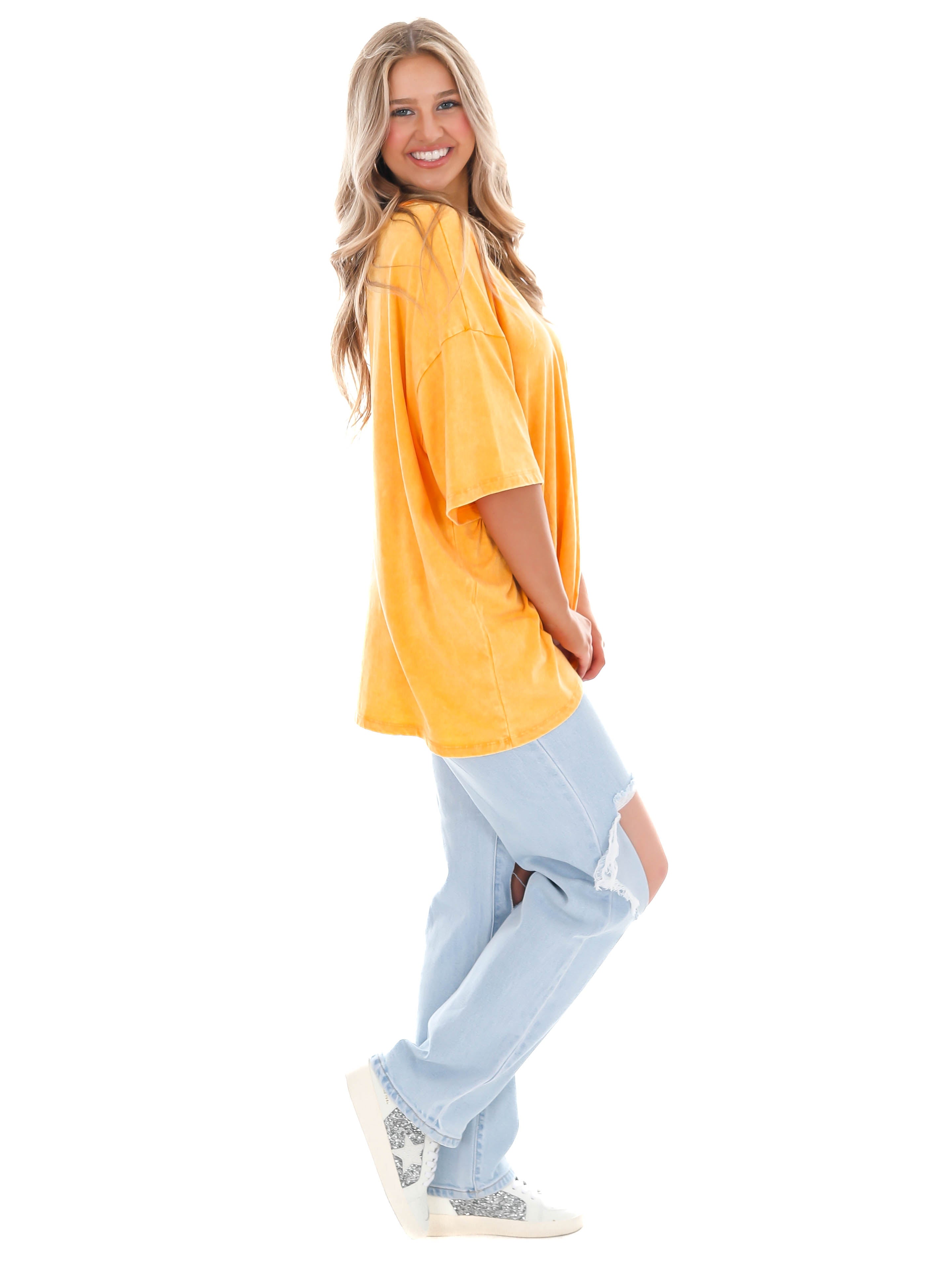 Playing Games Acid Wash Boyfriend Tee