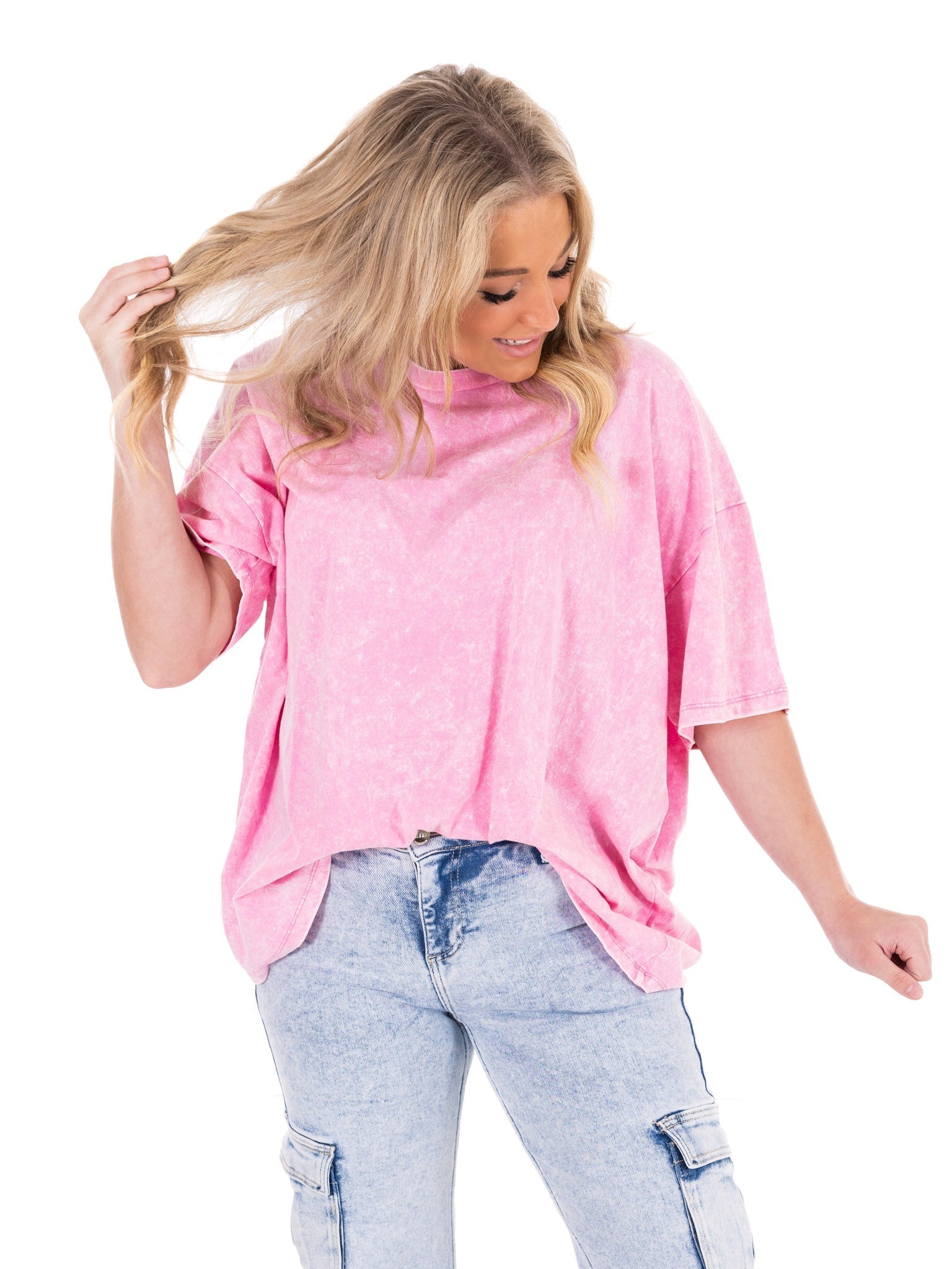 Playing Games Acid Wash Boyfriend Tee