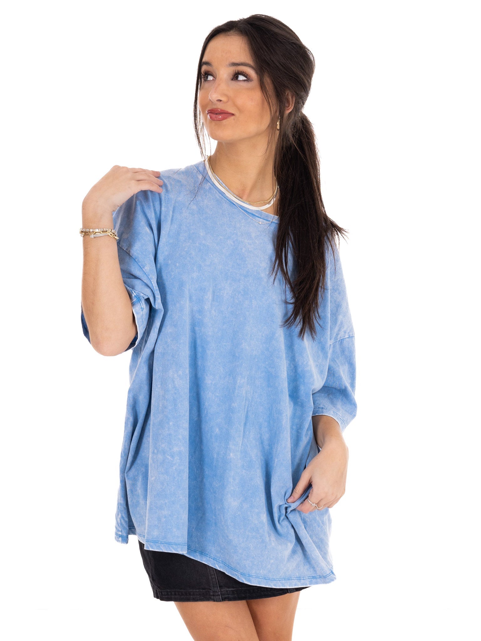 Playing Games Acid Wash Boyfriend Tee