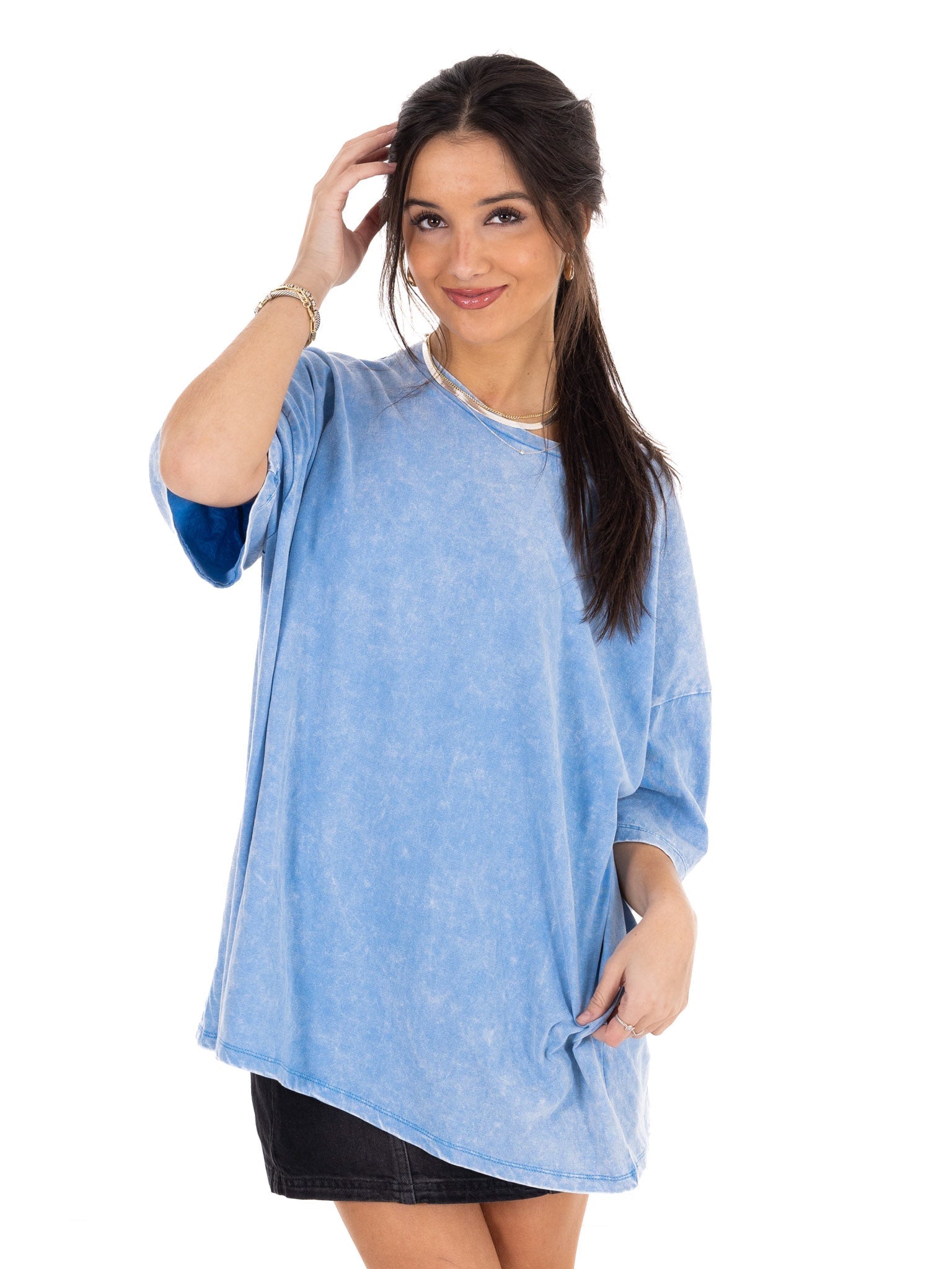 Playing Games Acid Wash Boyfriend Tee