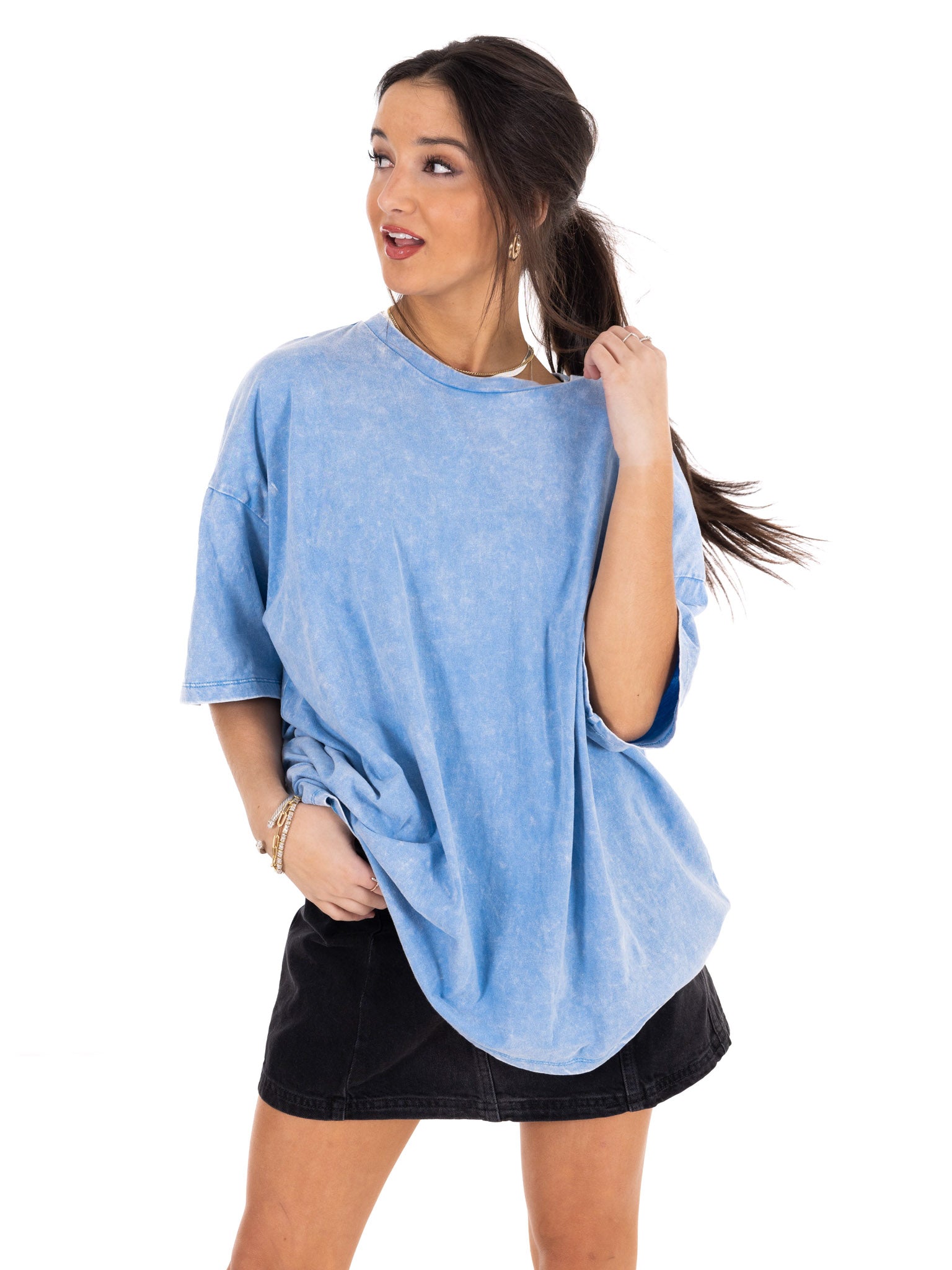 Playing Games Acid Wash Boyfriend Tee