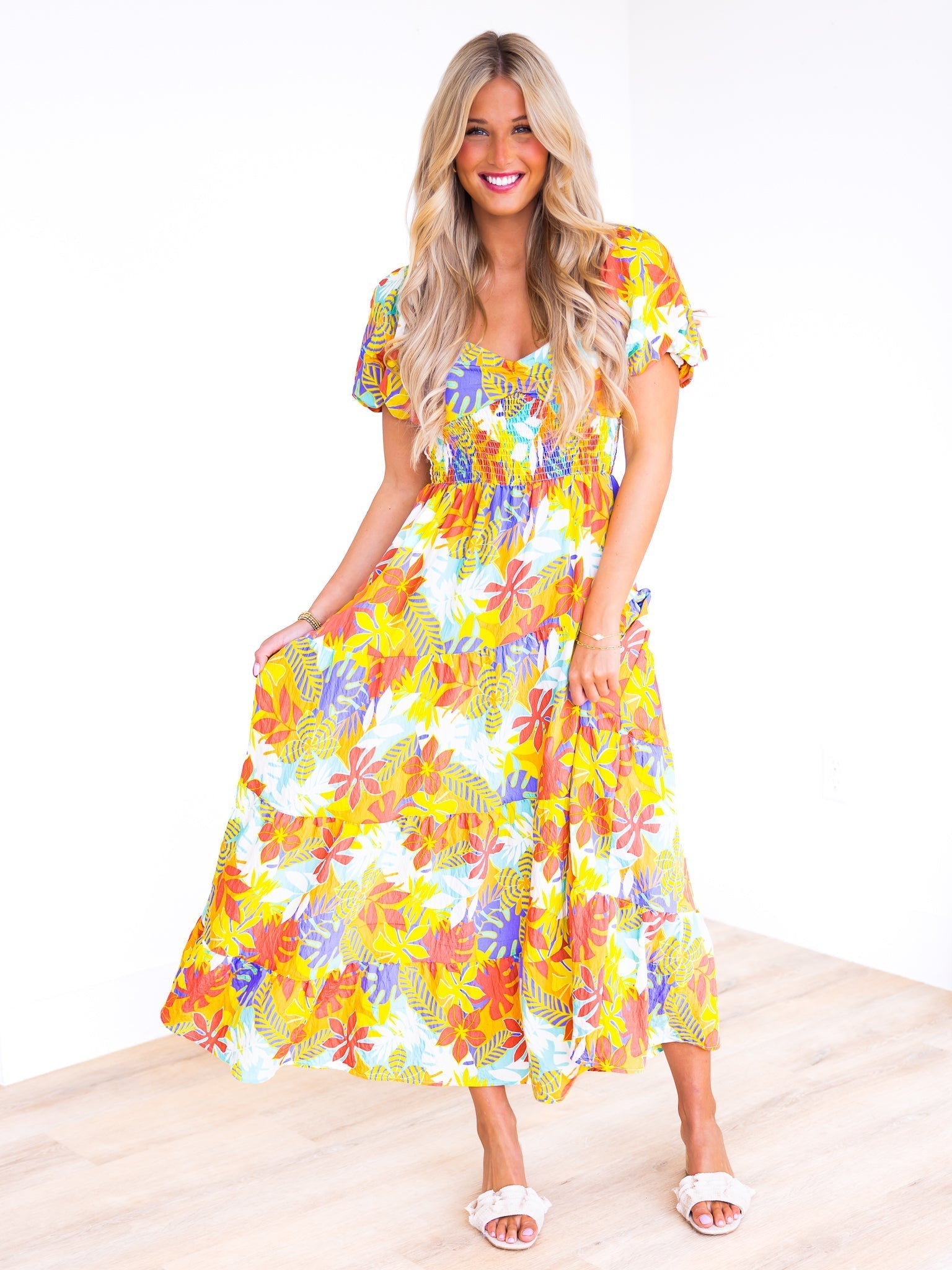 Celebration Print Maxi Dress