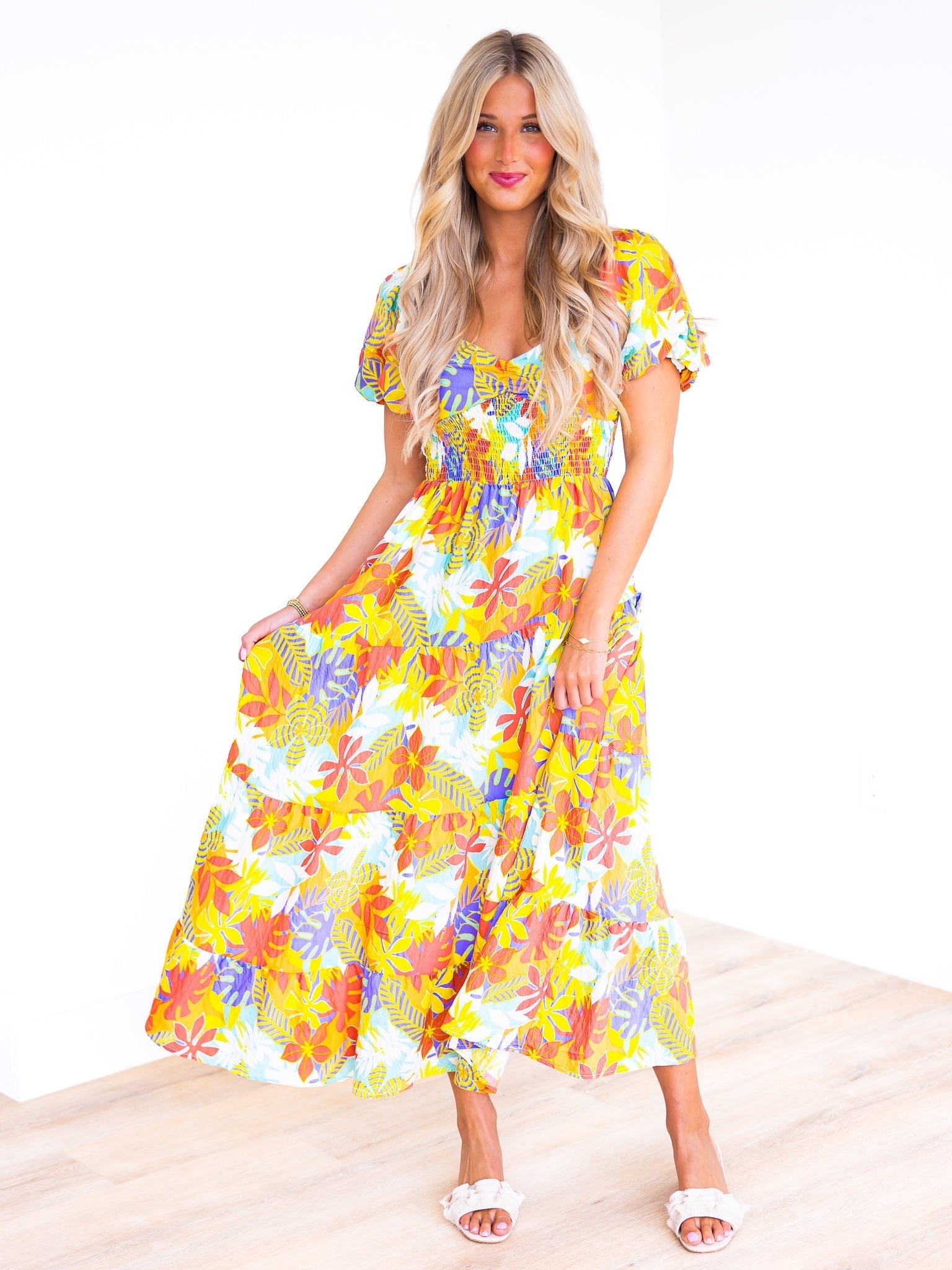 Celebration Print Maxi Dress