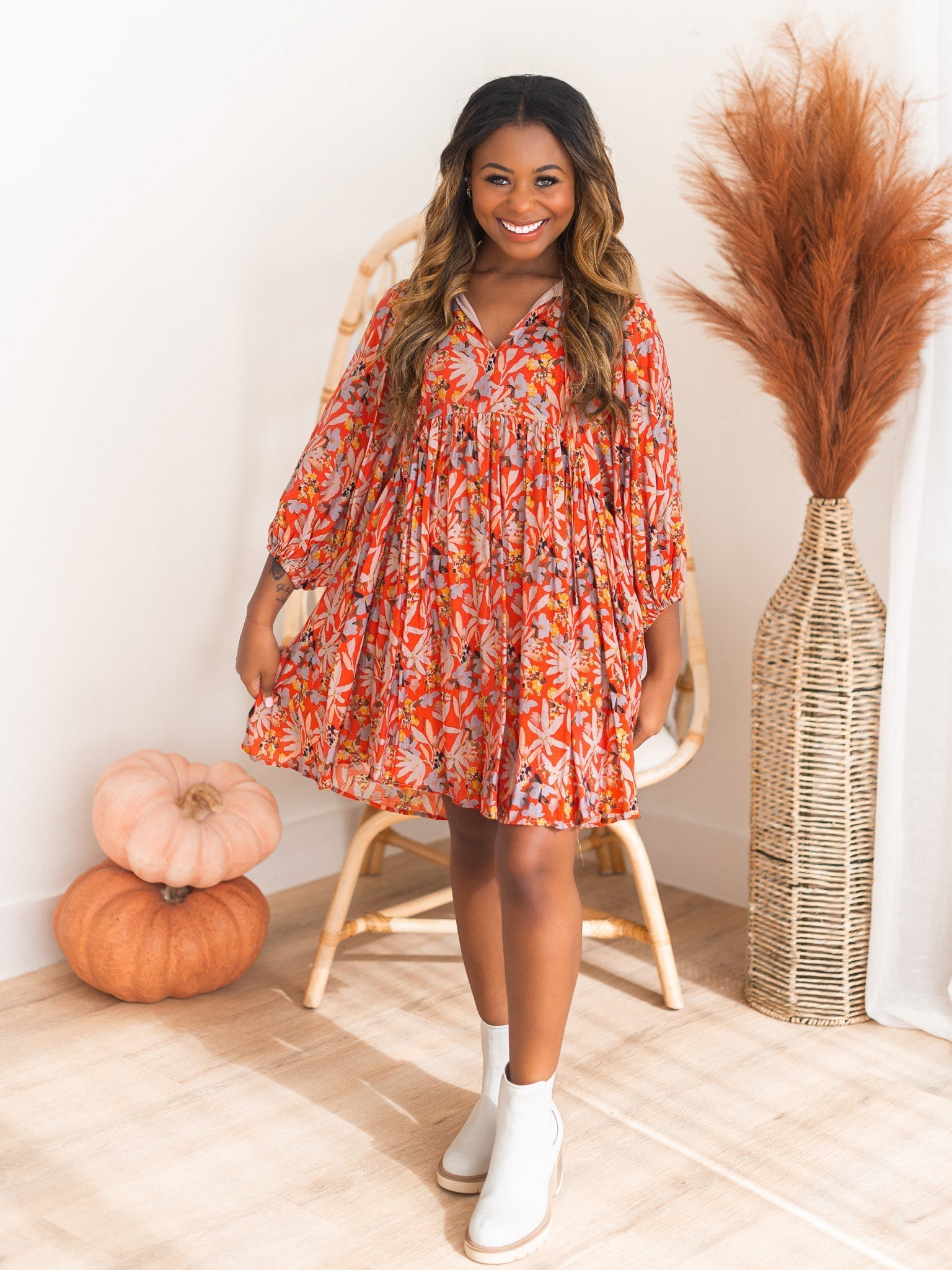 Time Will Tell Floral Mini Dress