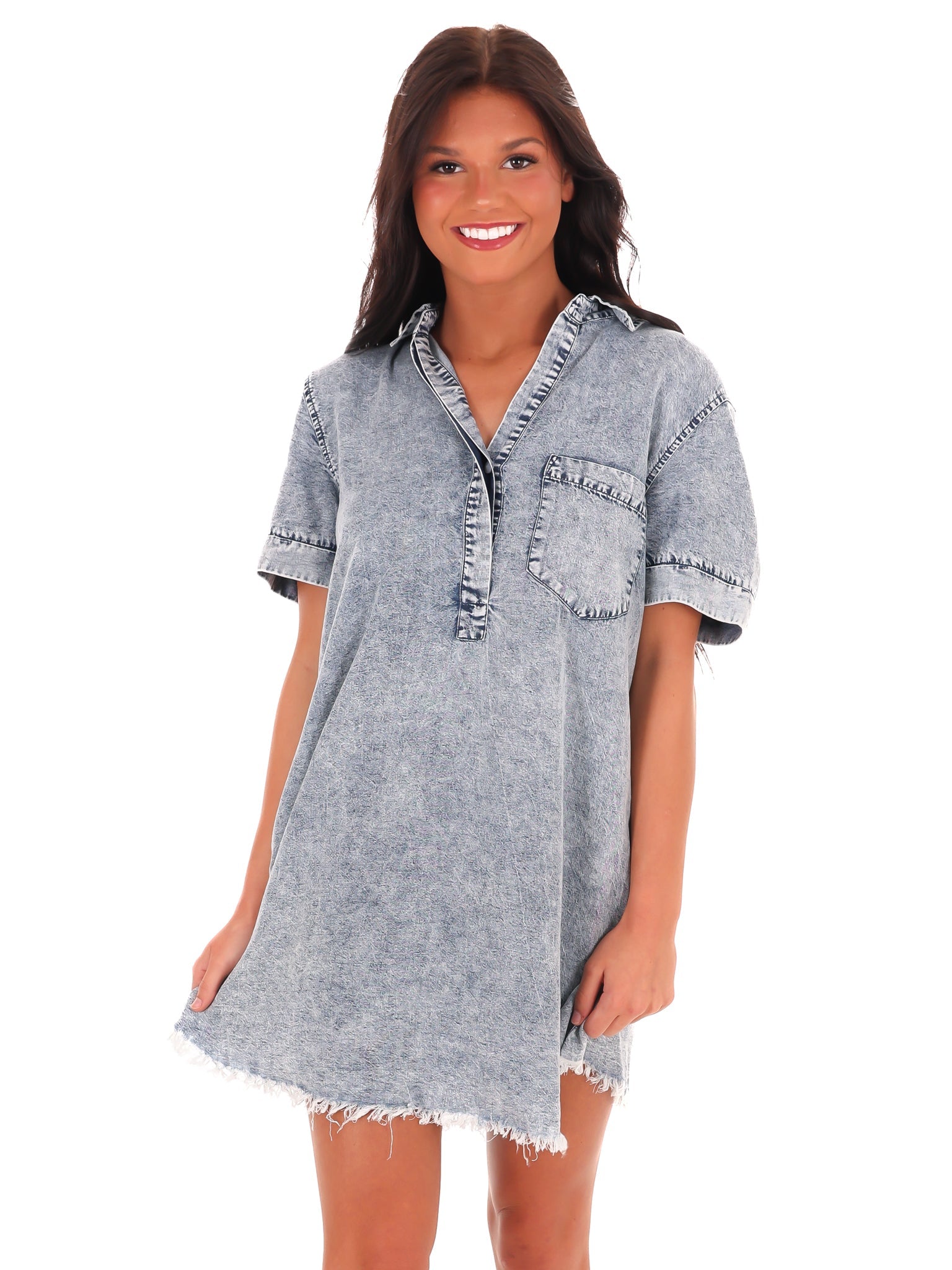 Every Little Thing Denim Shirt Dress