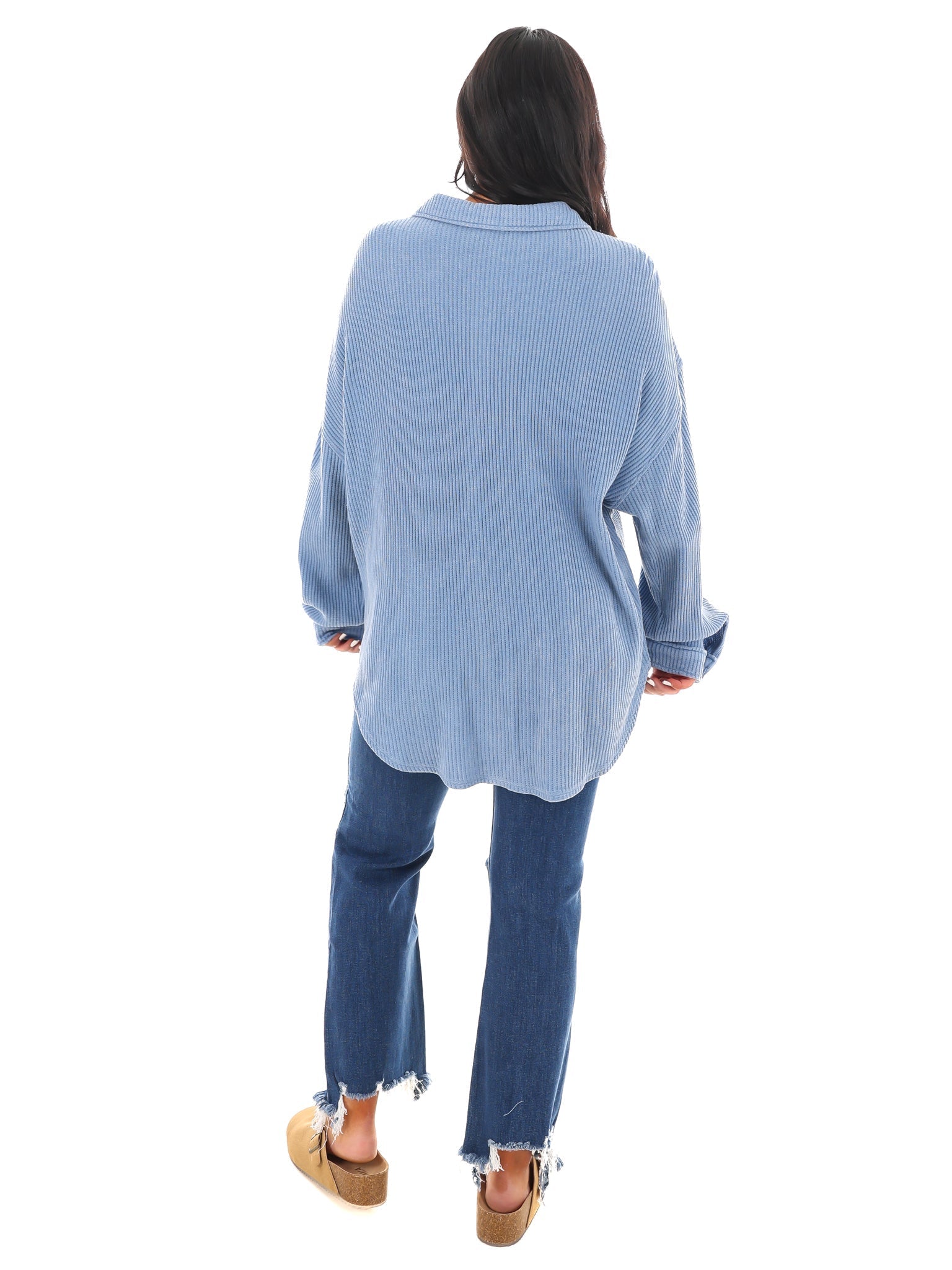 Chilly Days Waffle Knit Button Up Top