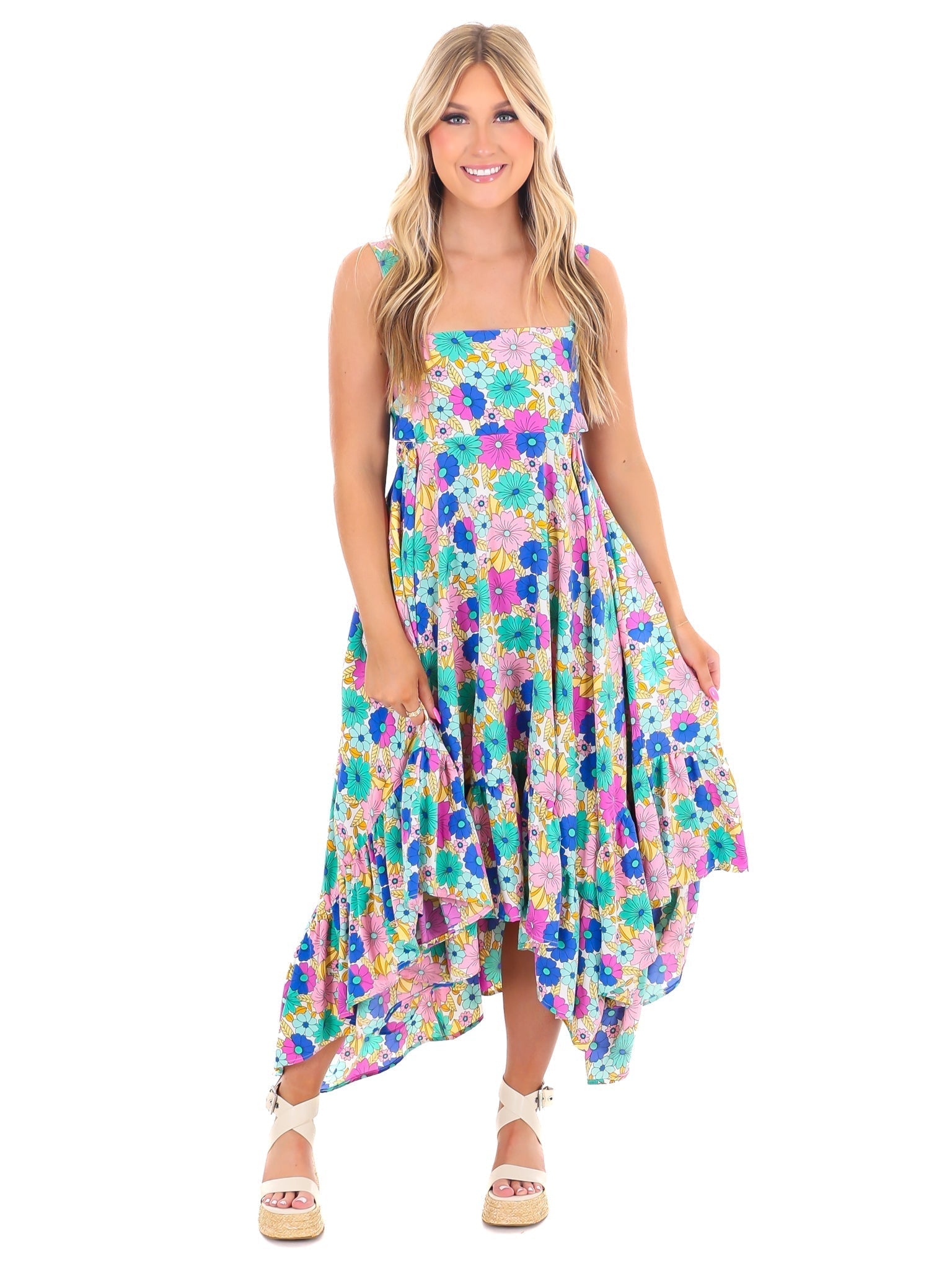 Never Let Go Floral Midi Dress