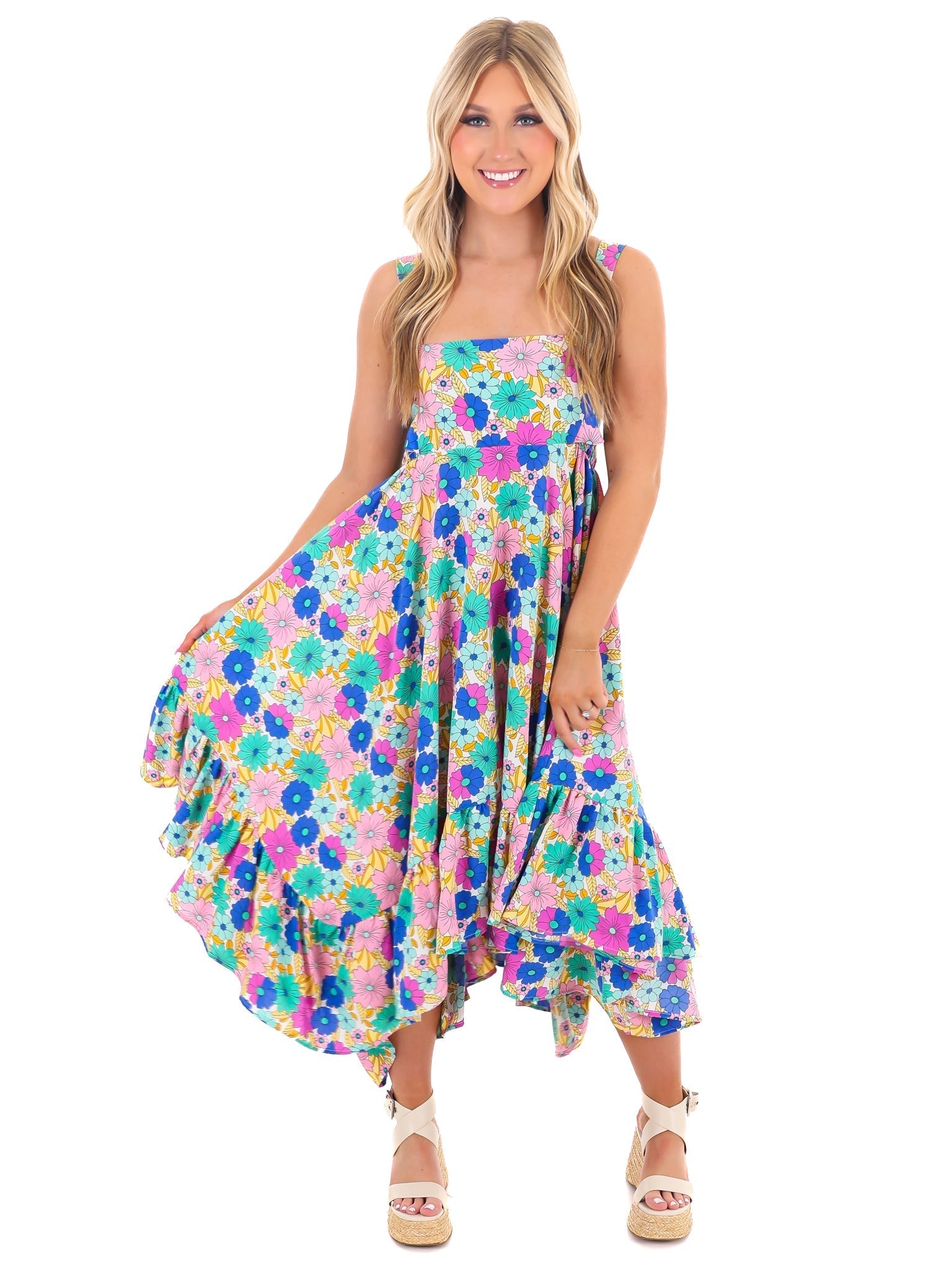 Never Let Go Floral Midi Dress