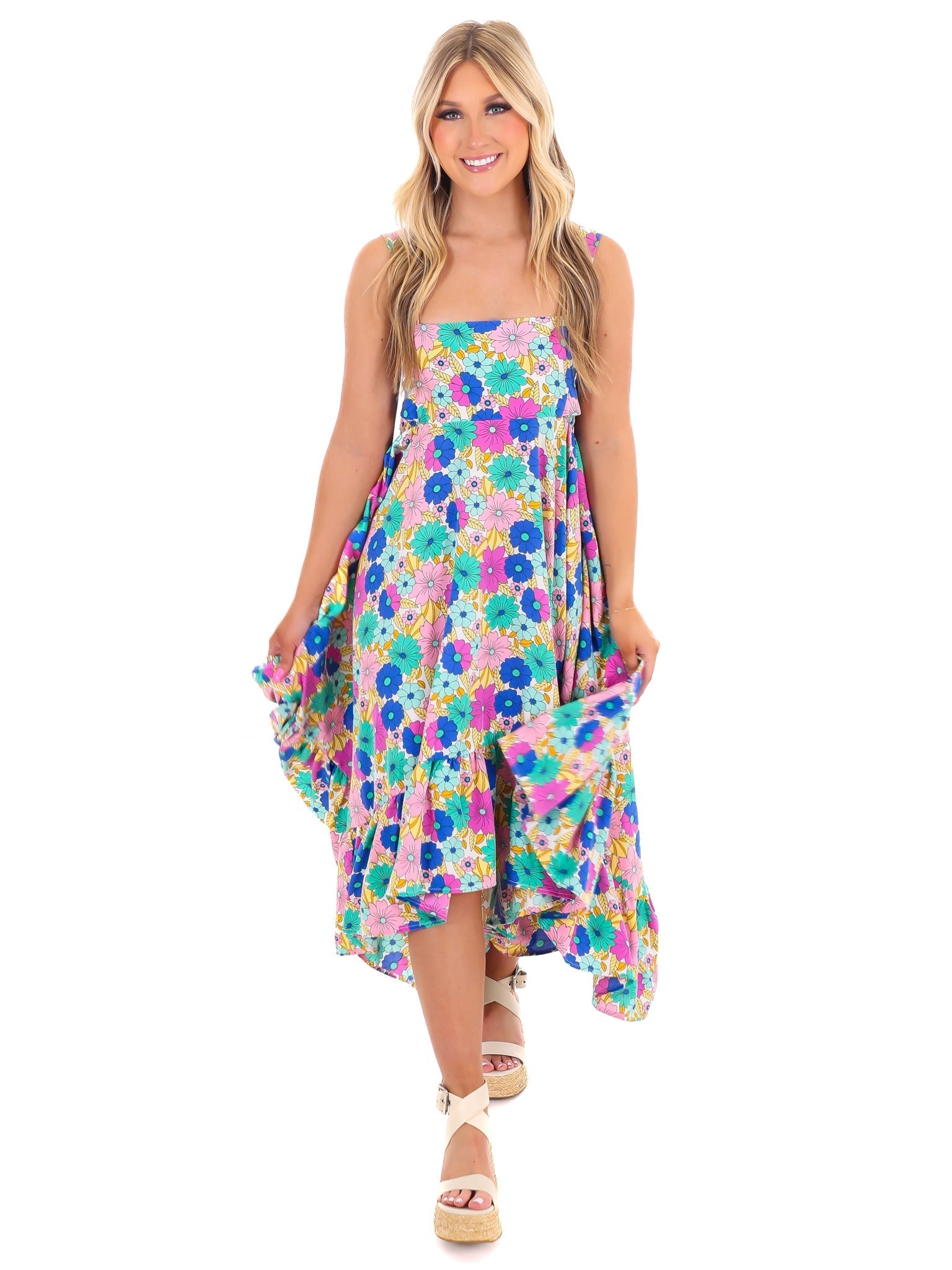 Never Let Go Floral Midi Dress