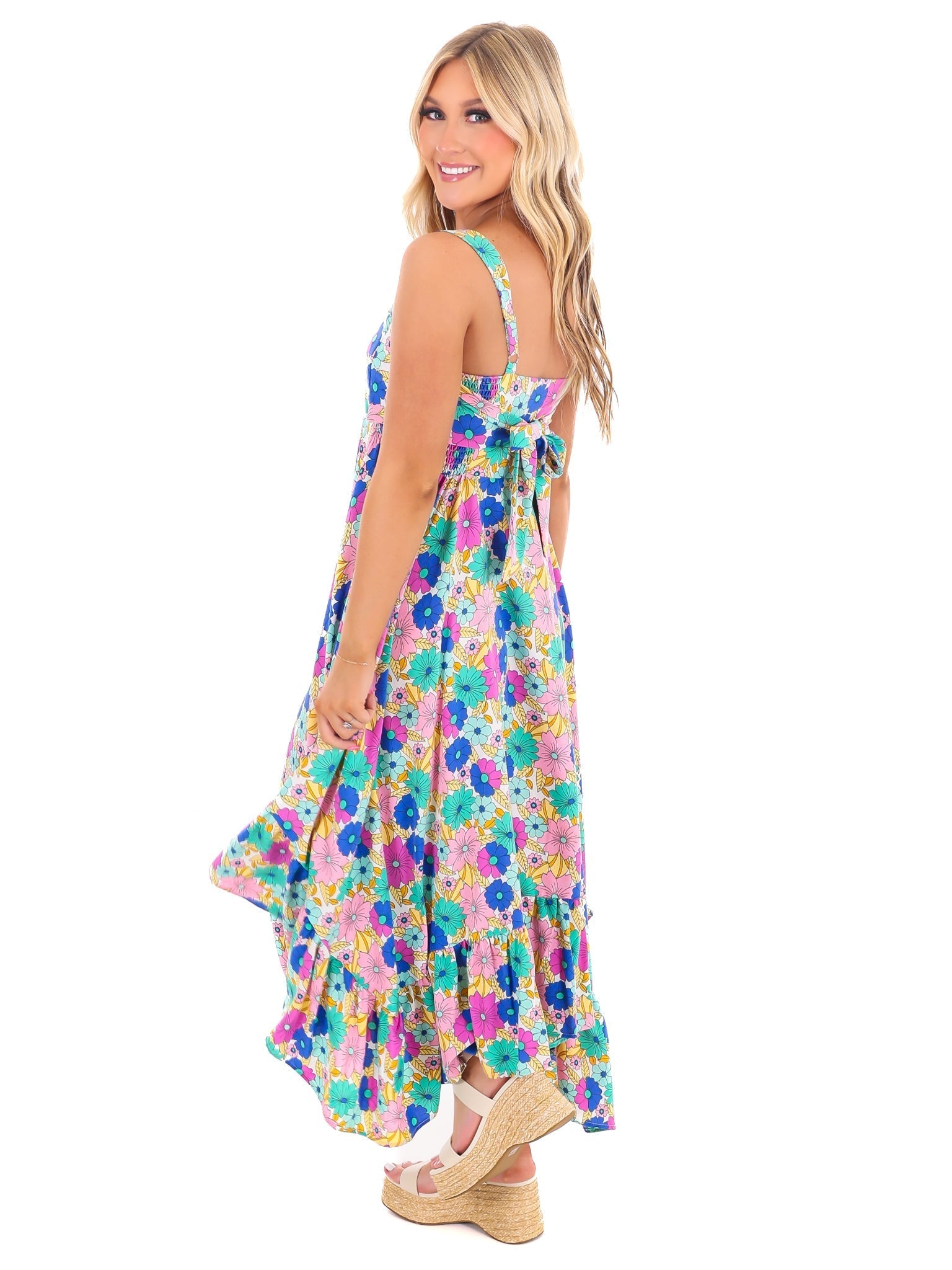 Never Let Go Floral Midi Dress