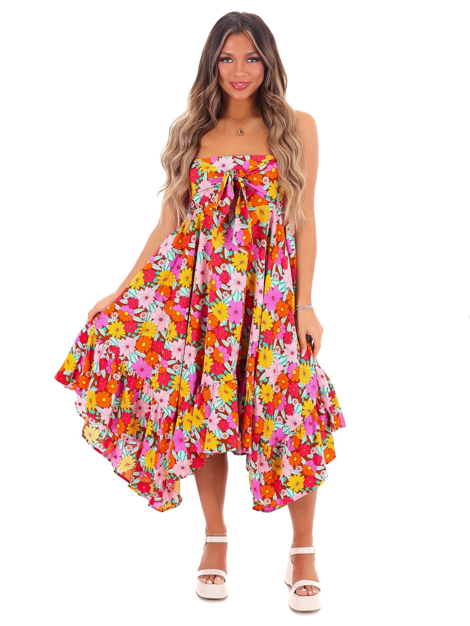 Never Let Go Floral Midi Dress