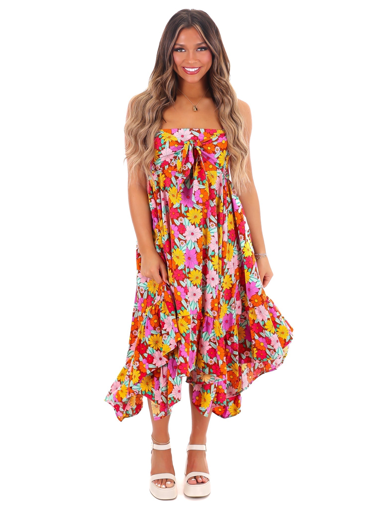 Never Let Go Floral Midi Dress