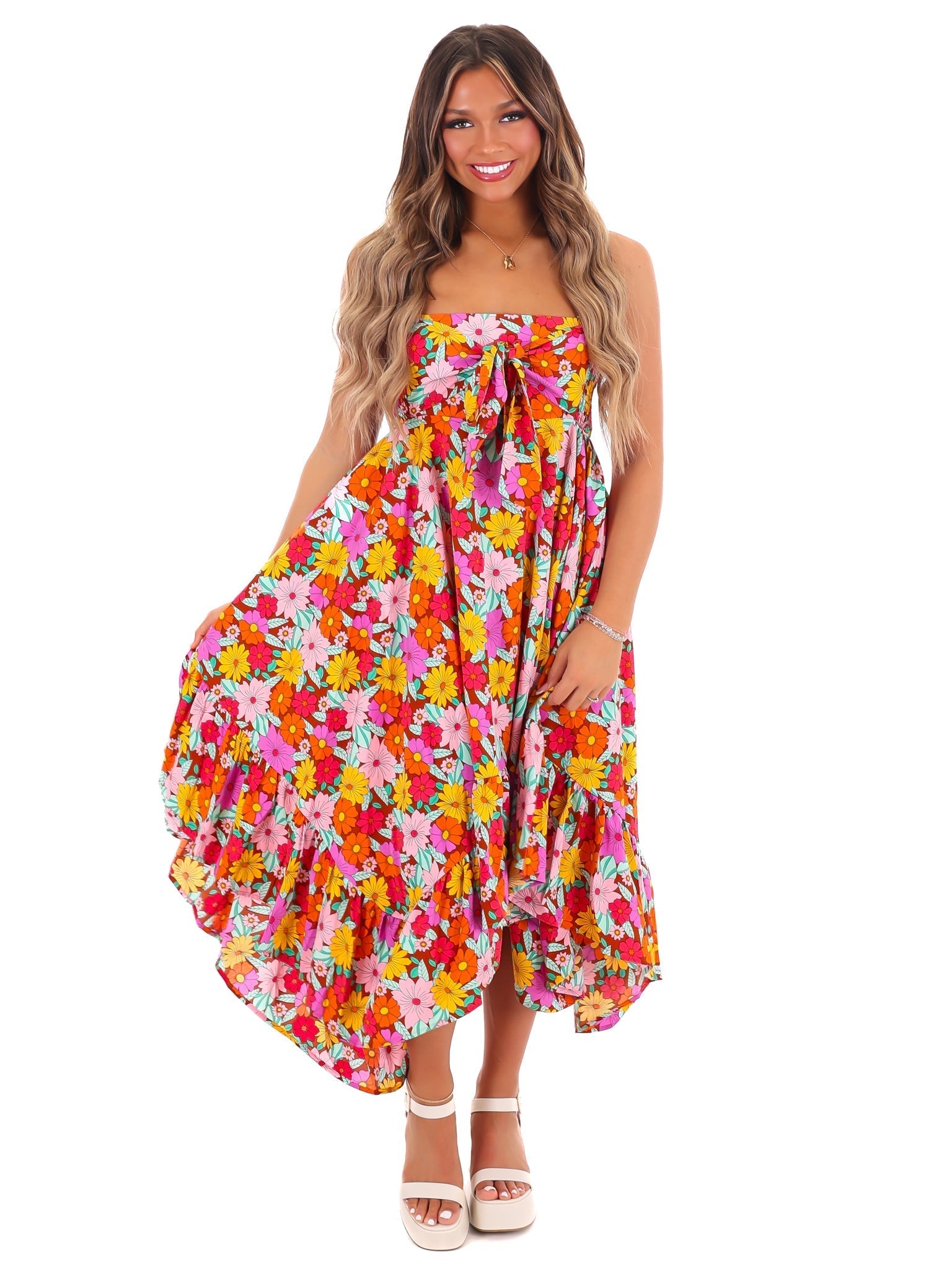 Never Let Go Floral Midi Dress