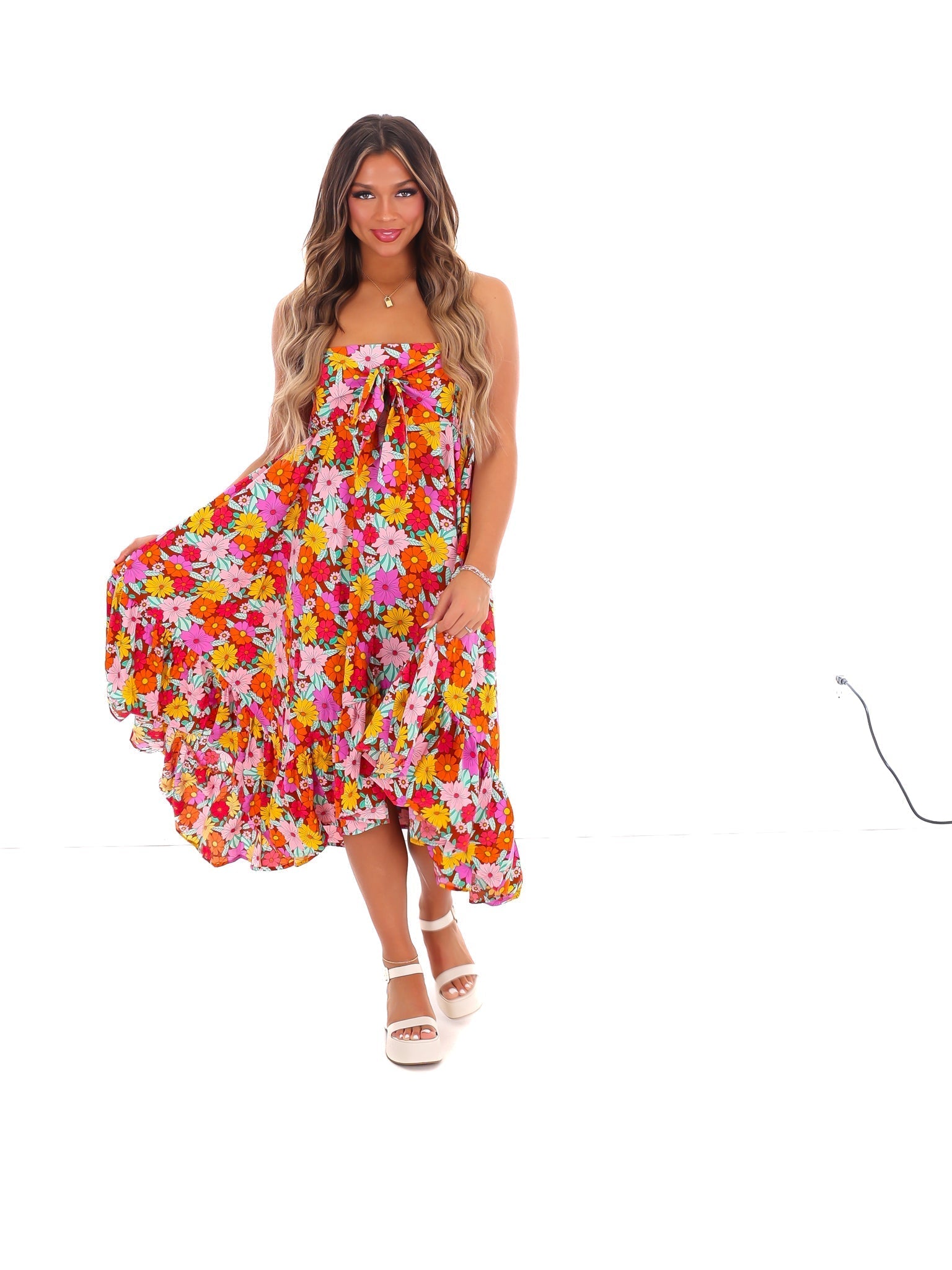 Never Let Go Floral Midi Dress