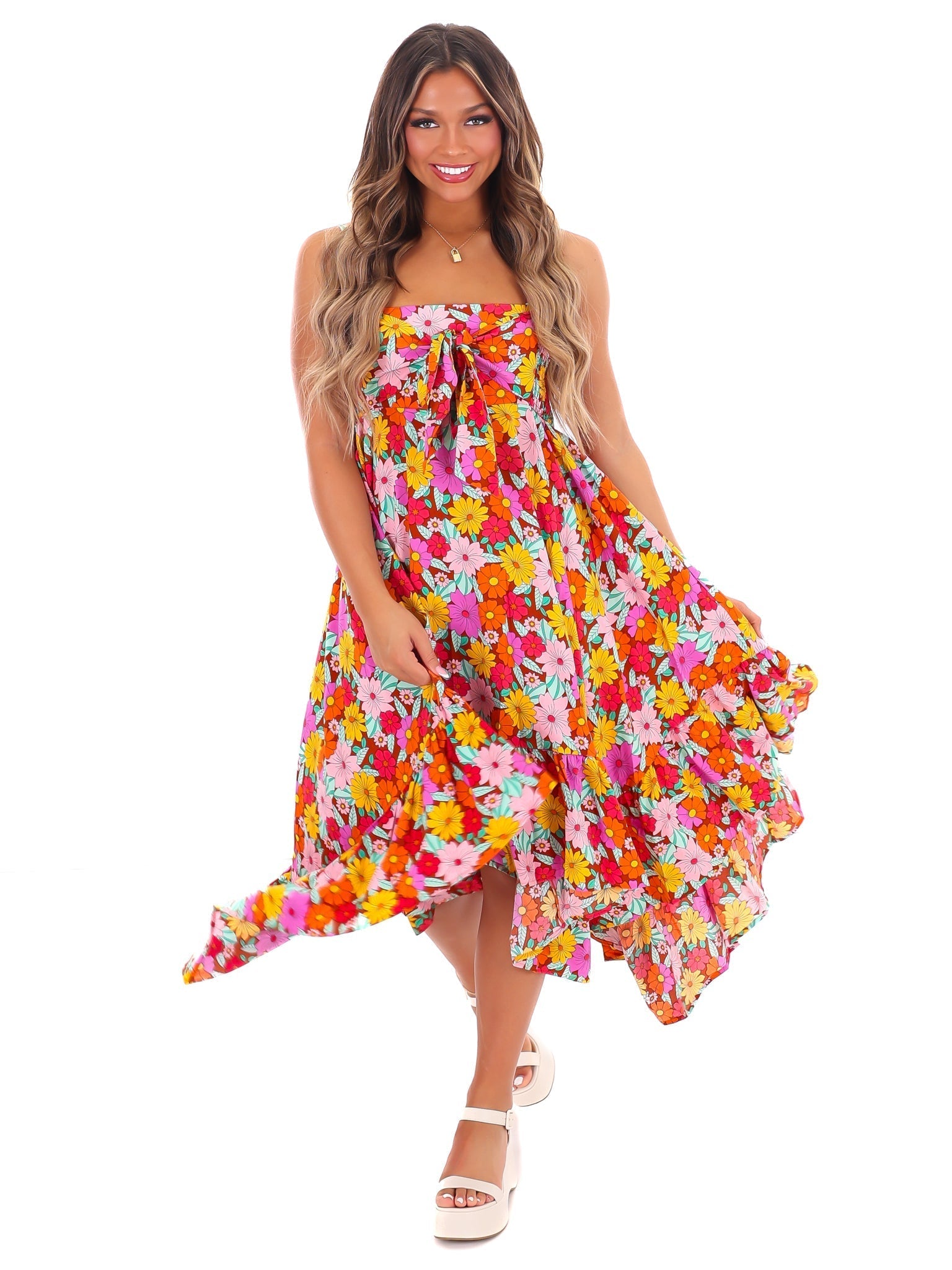 Never Let Go Floral Midi Dress