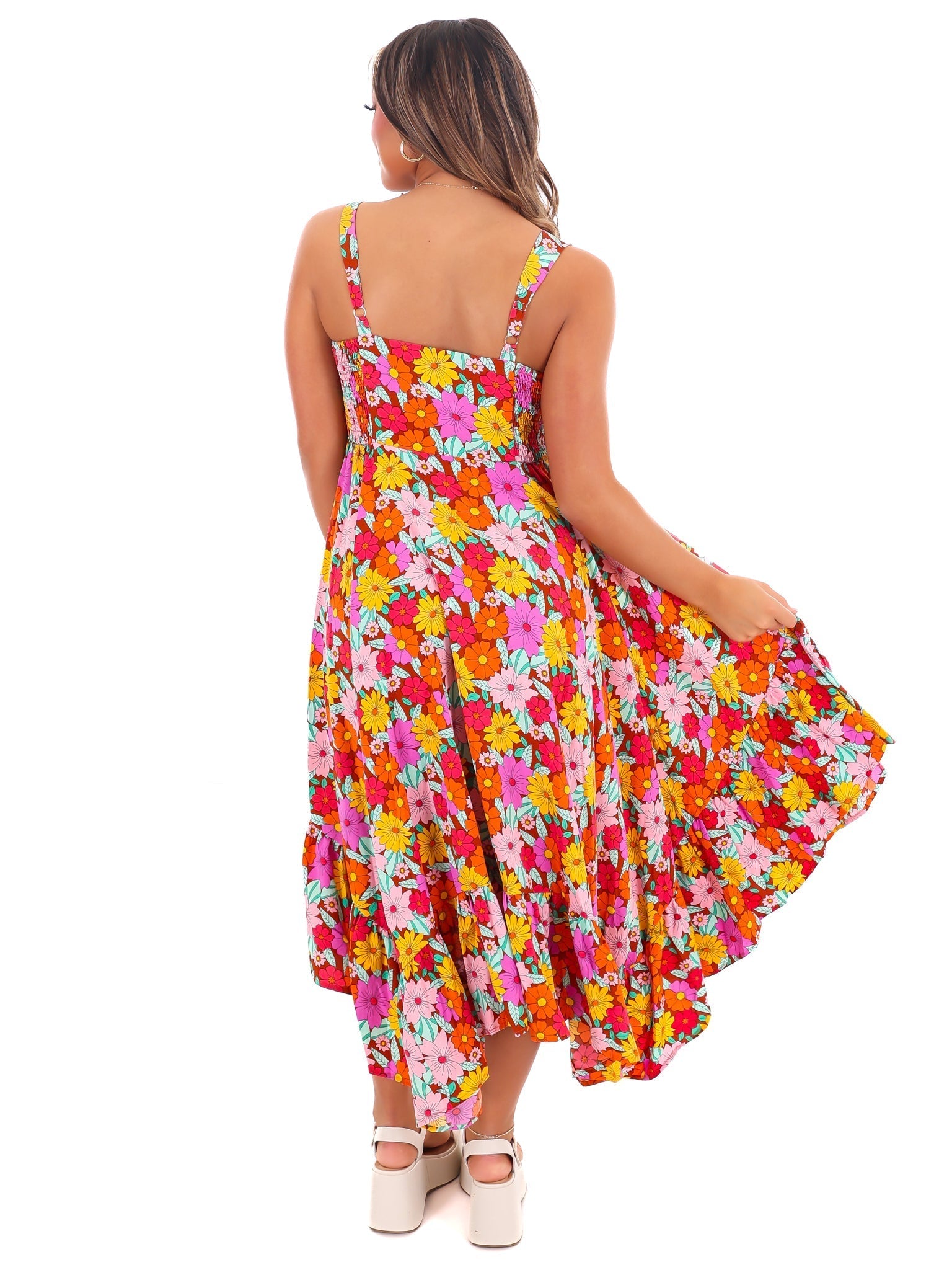 Never Let Go Floral Midi Dress