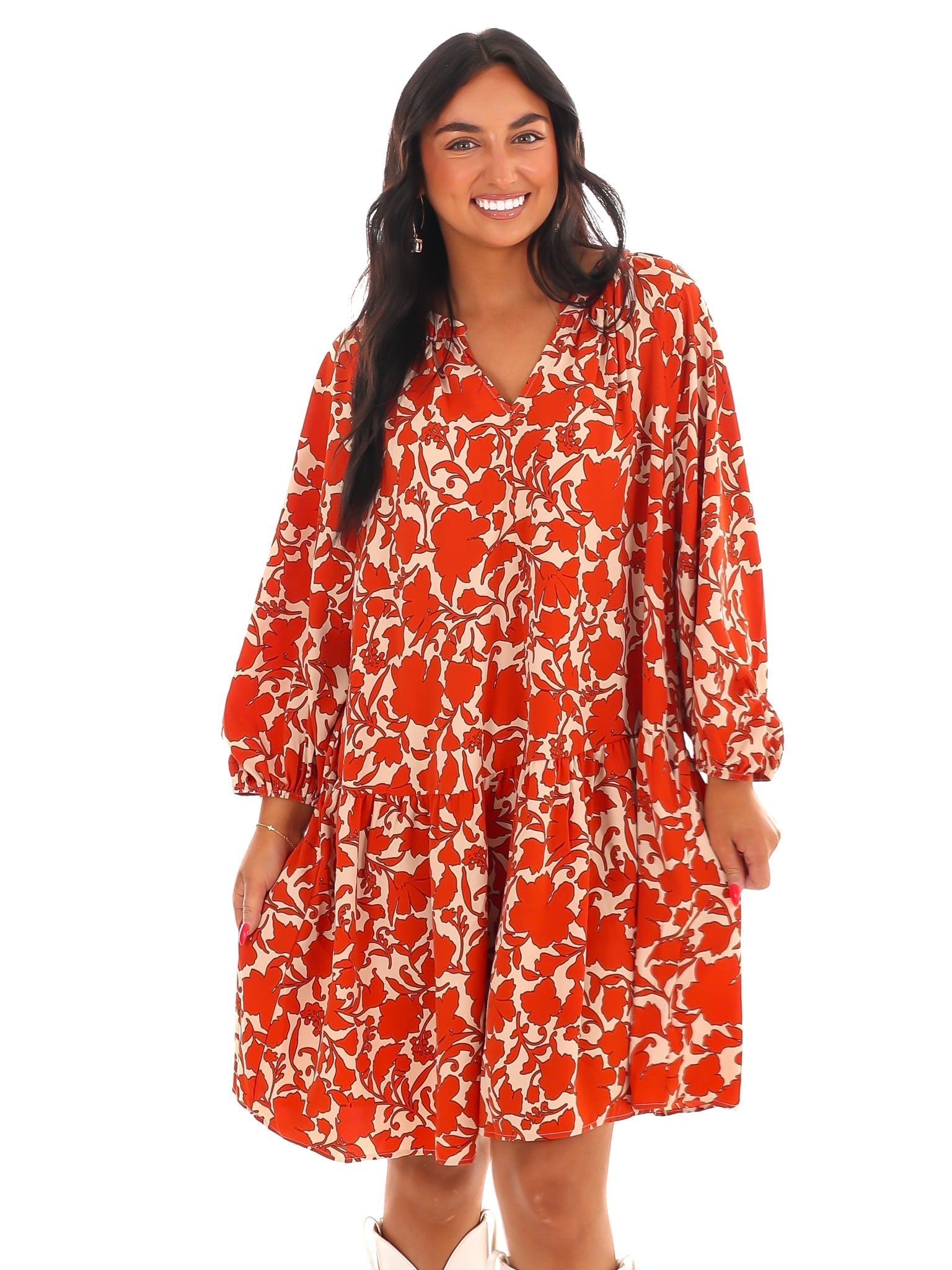 Floral Flirtation V-Neck Dress