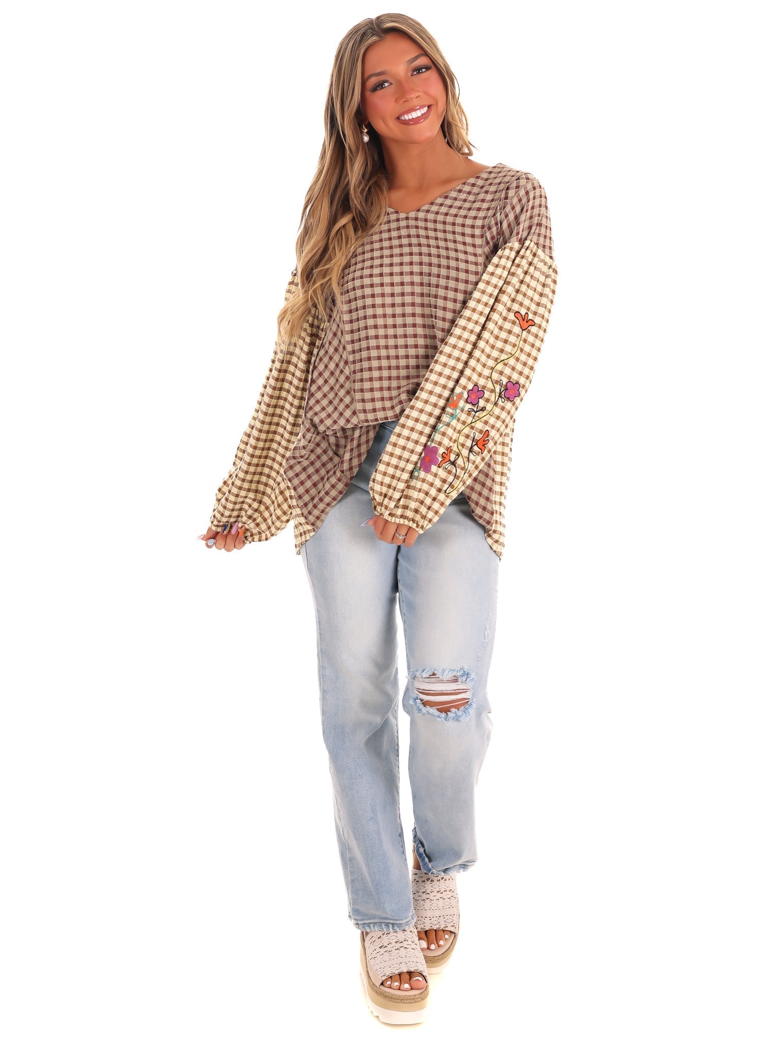 Autumn Glow Plaid Top